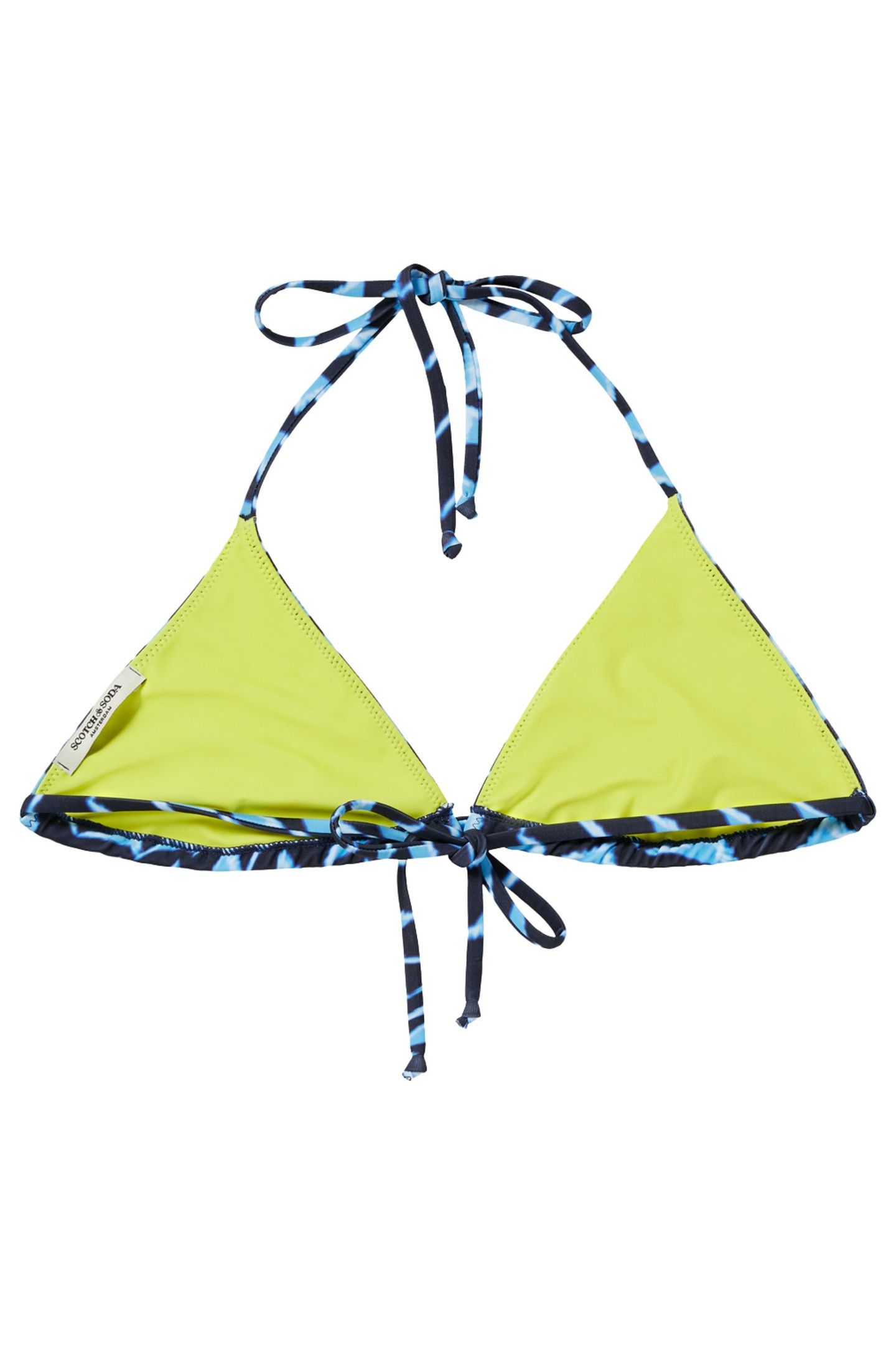 REVERSIBLE PRINTED BIKINI TOP HOUSE OF MIRRORS BLUE 6