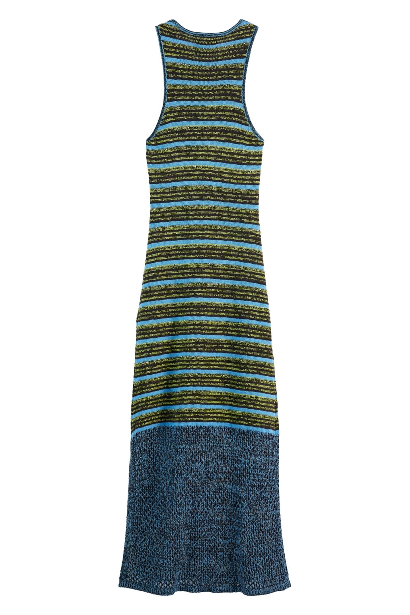 SEQUIN STRIPE KNITTED DRESS WASHED BLACK 4