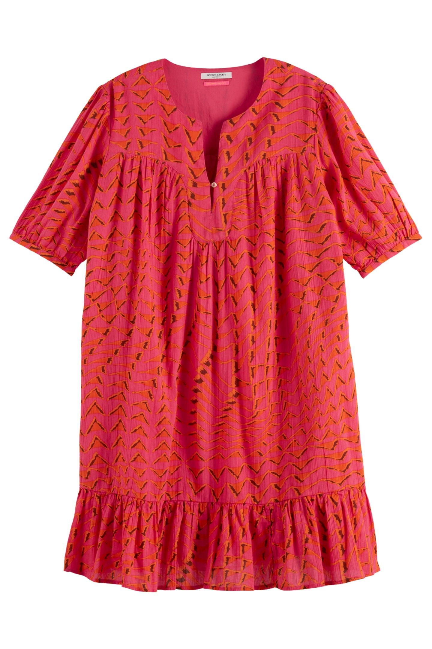 PRINTED CRINKLE MINI DRESS HOUSE OF MIRRORS PINK 7