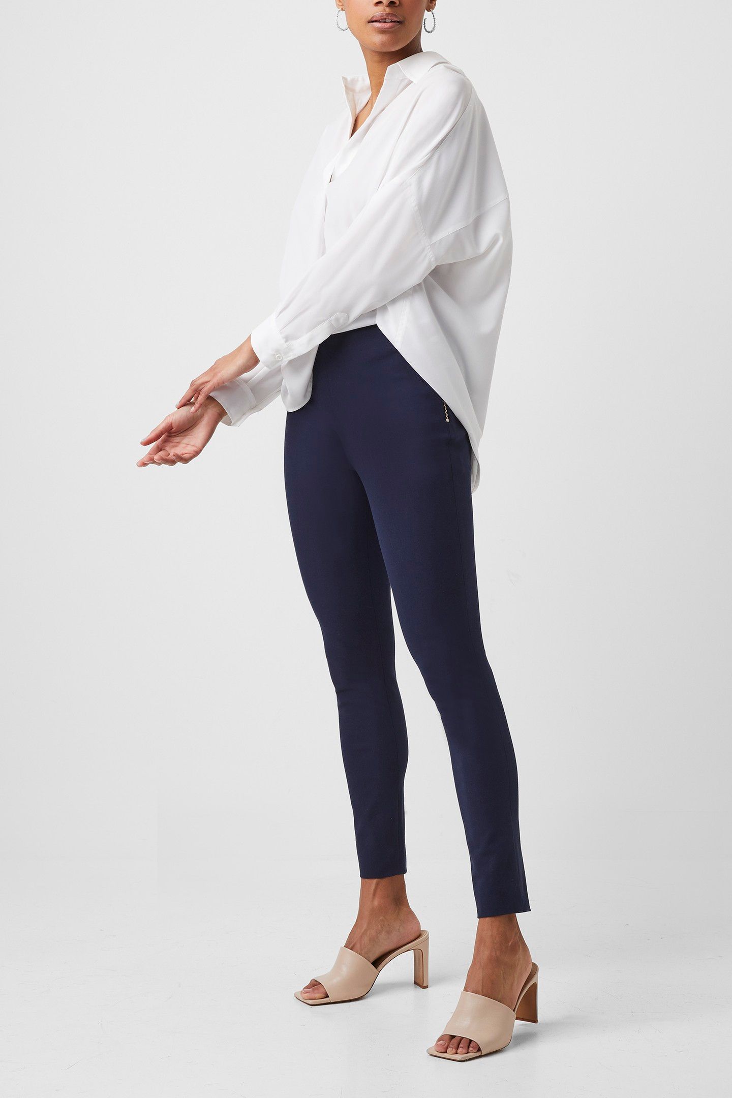STREET TWILL SKINNY TROUSER. UTILITY BLUE 1