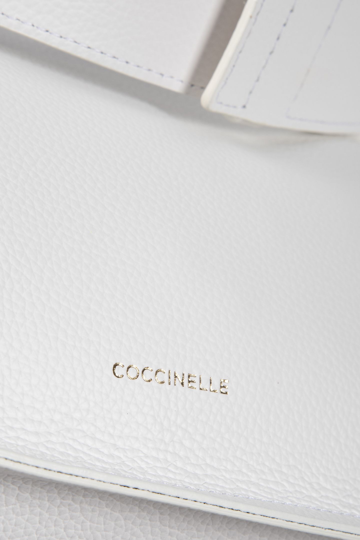 LEATHER SHOULDER BAG WITH STRAP IN WHITE 5