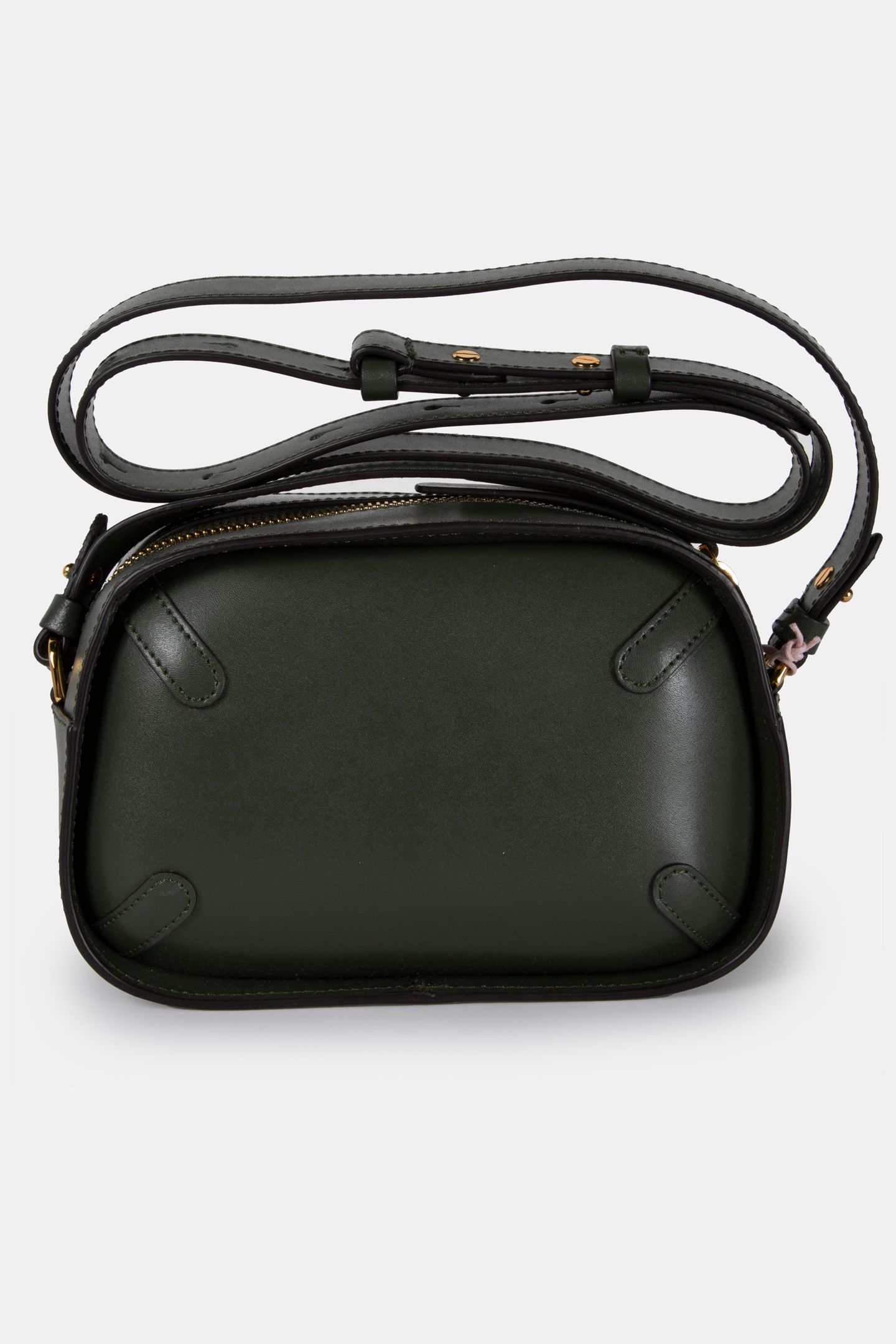 CROSS BODY CAMERA BAG IN GRAINED LEATHER IN GREEN 4