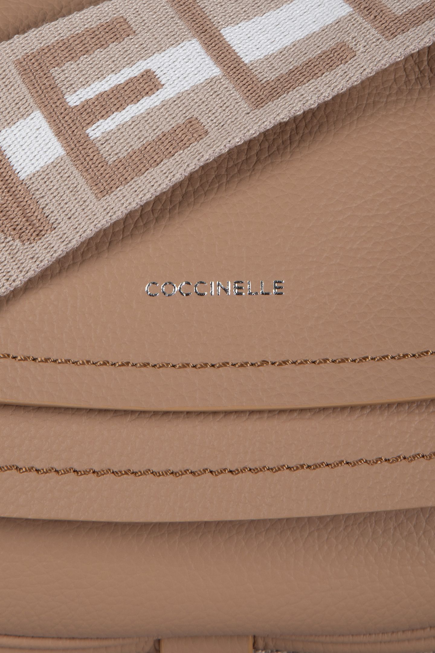 CROSS BODY BAG WITH LOGO STRAP IN BEIGE 5