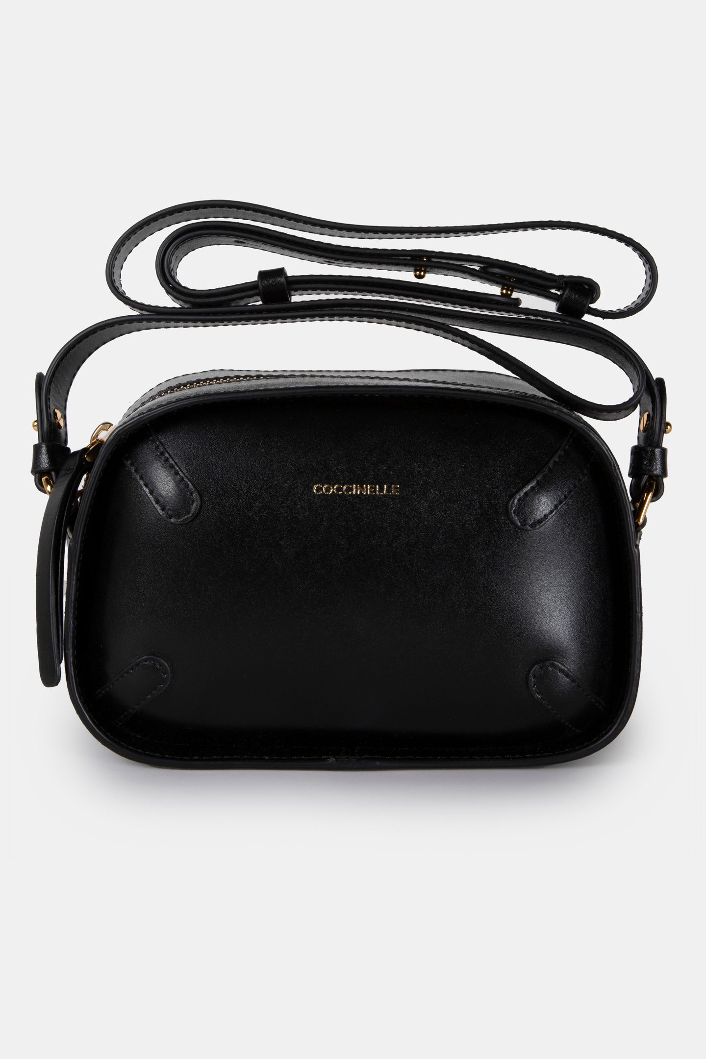 CROSS BODY CAMERA BAG IN GRAINED LEATHER IN BLACK 2