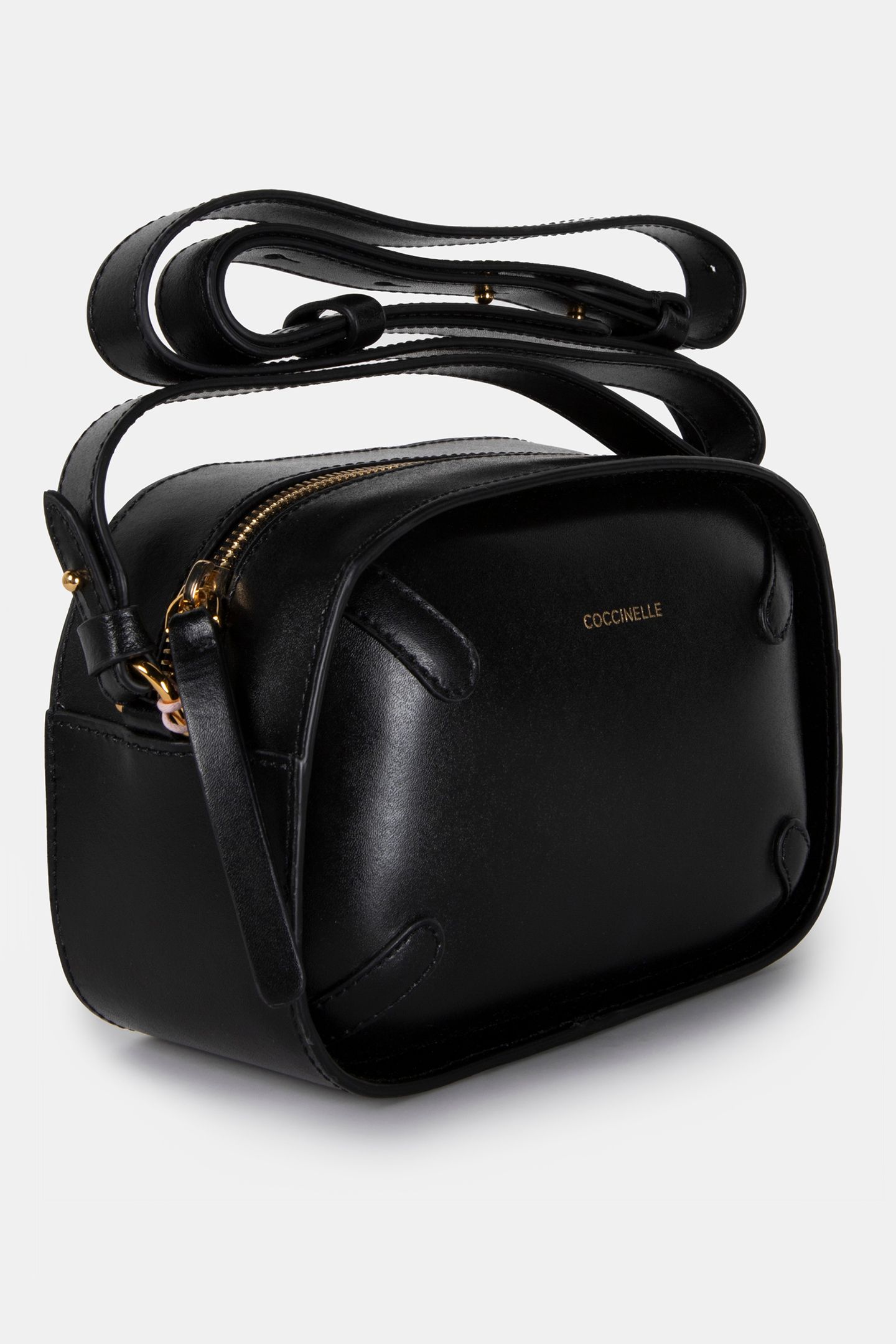 CROSS BODY CAMERA BAG IN GRAINED LEATHER IN BLACK 3