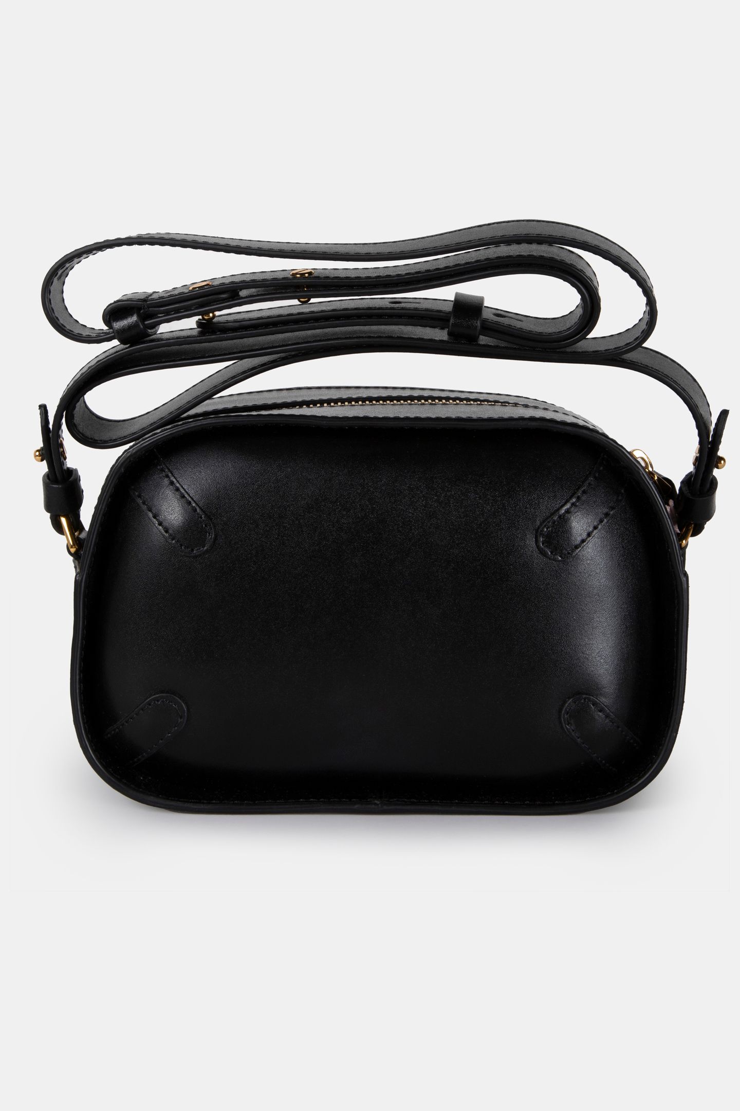 CROSS BODY CAMERA BAG IN GRAINED LEATHER IN BLACK 4