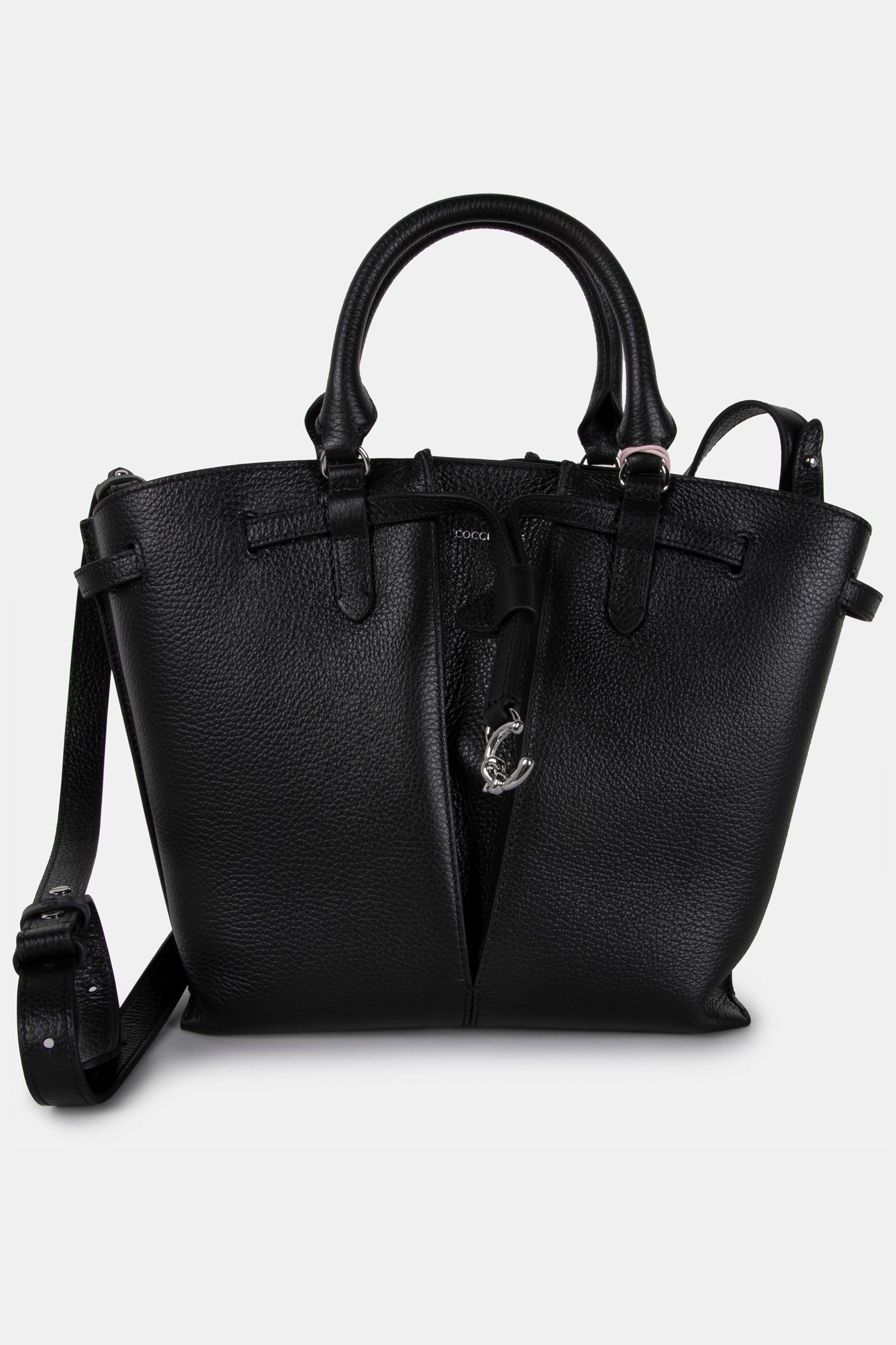 LEATHER SATCHEL BAG IN BLACK 2
