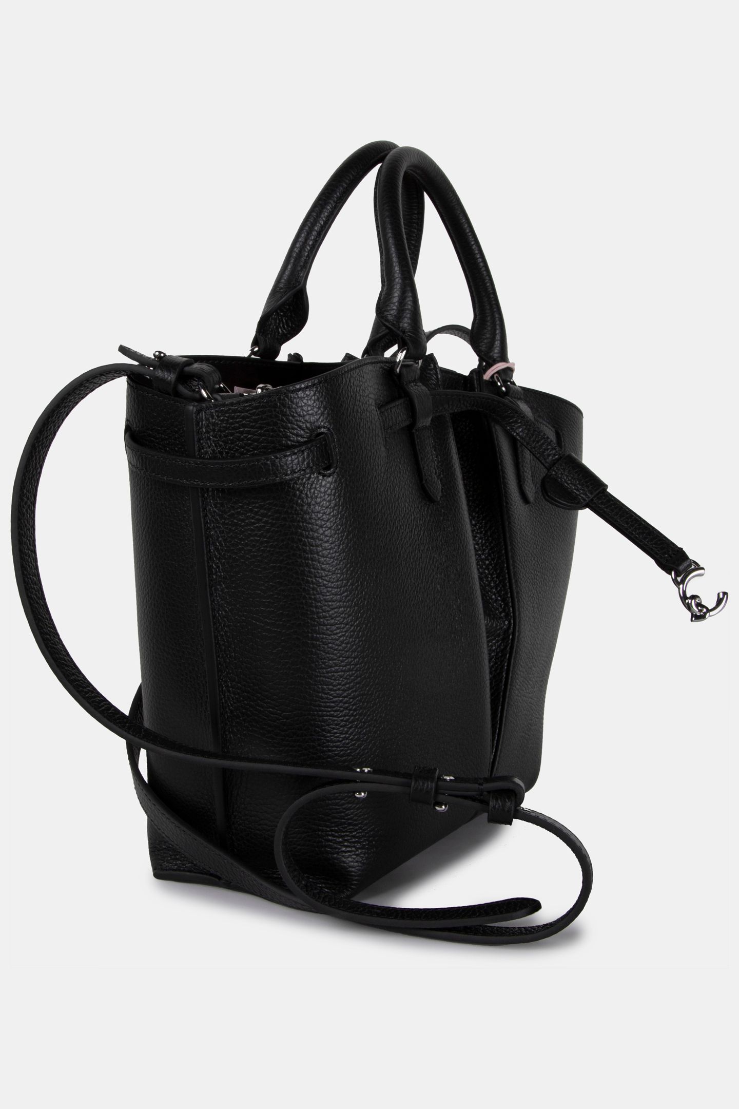 LEATHER SATCHEL BAG IN BLACK 3