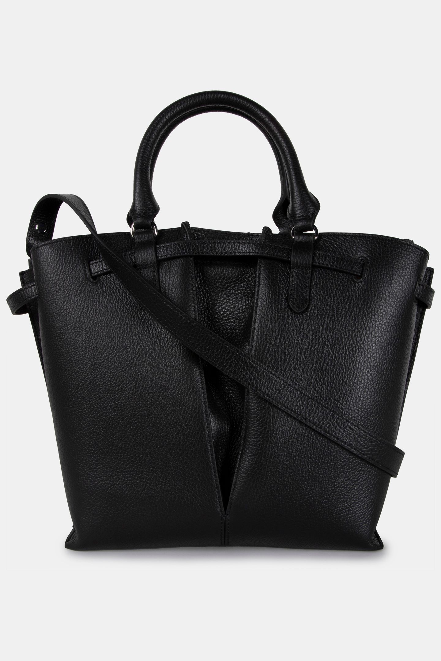 LEATHER SATCHEL BAG IN BLACK 4
