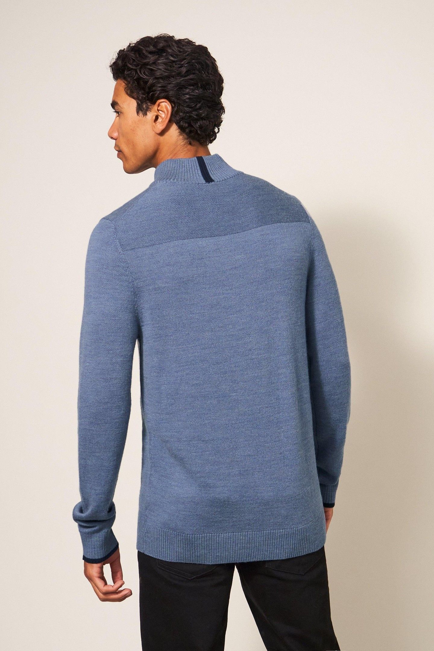 NEWPORT MERINO FUNNEL CHAMBRAY BLUE 2