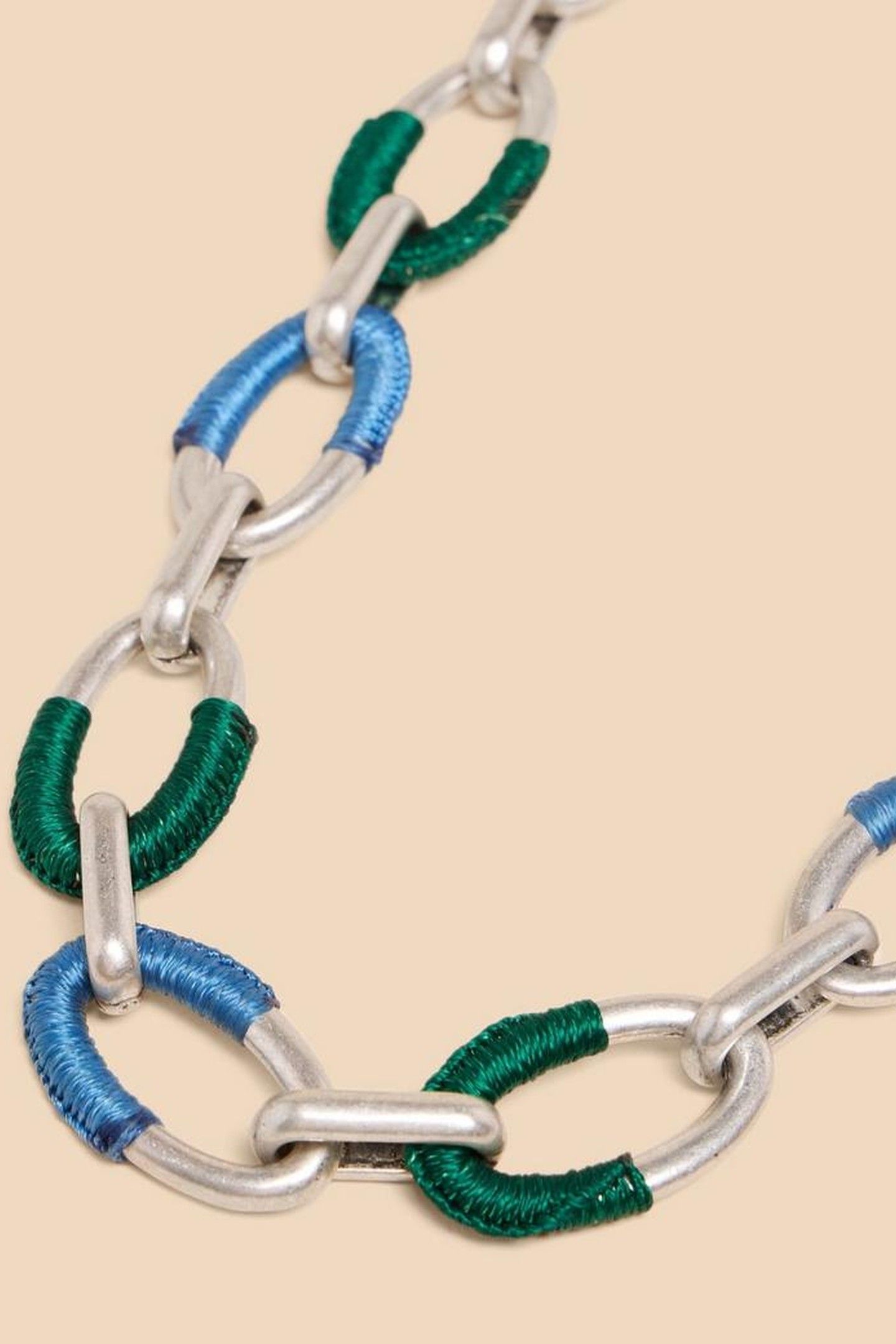 UNA LINK NECKLACE SILVER TONE METALLIC 2