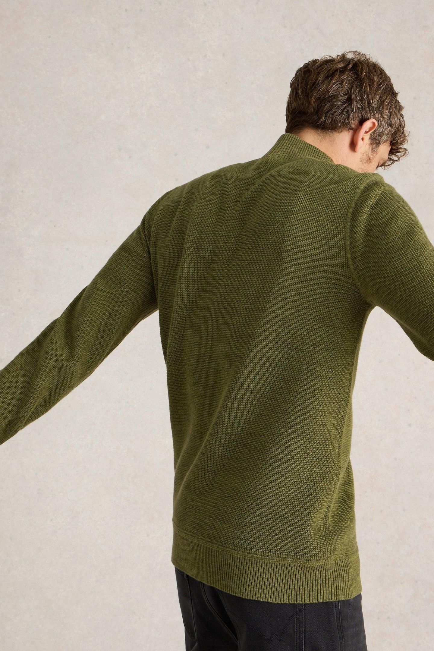 ATTADALE FUNNEL NECK JUMPER KHAKI GREEN 3