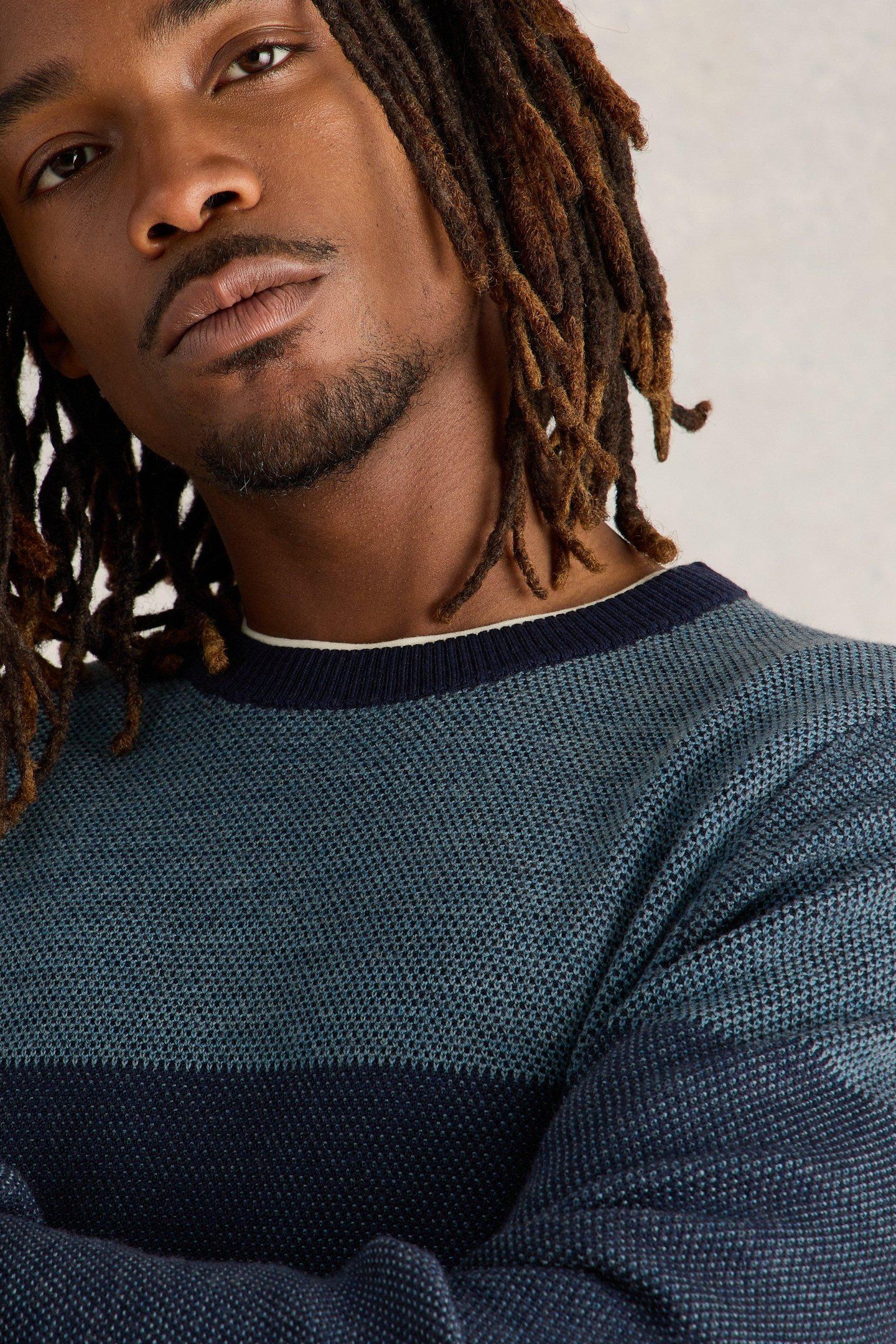 NEWPORT MERINO JACQUARD CREW BLUE MULTI 6