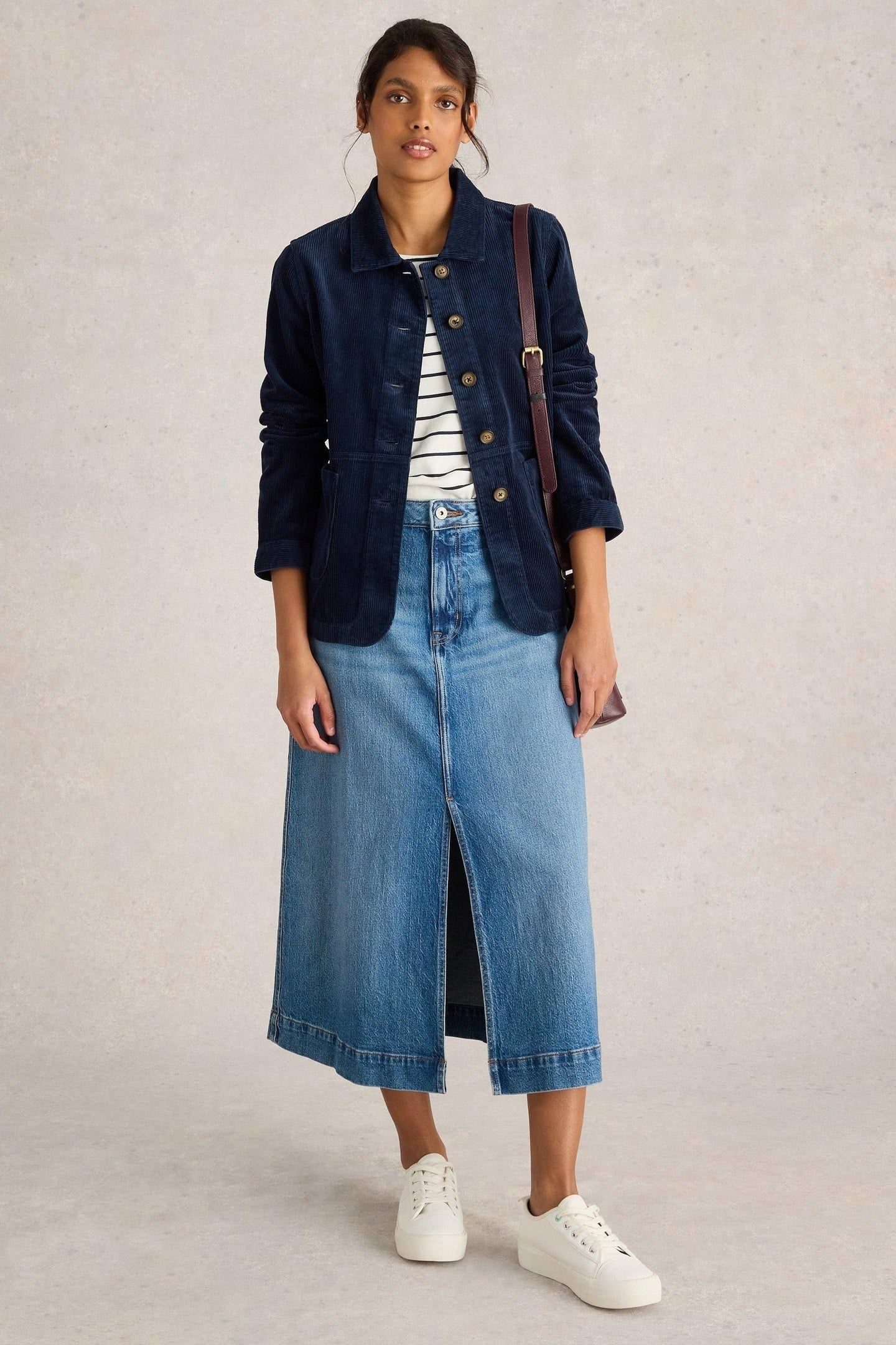 CARRIE CORD JACKET DARK NAVY 1