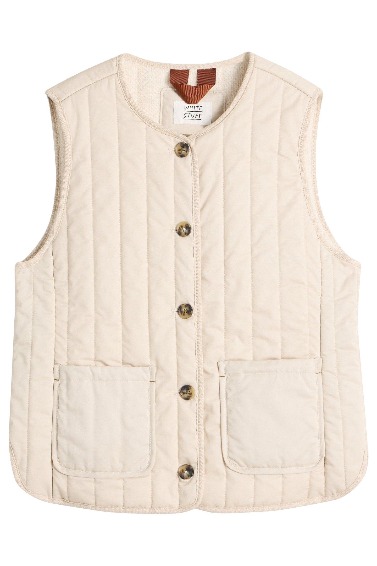 EMMA QUILTED GILET NATURAL WHITE 3