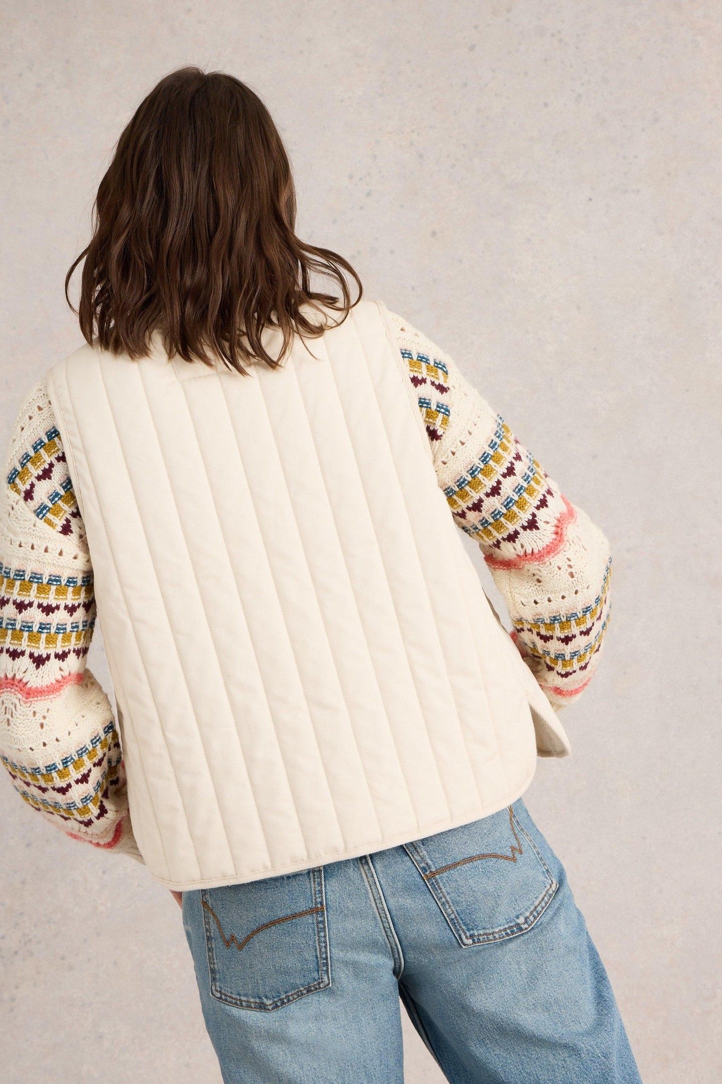 EMMA QUILTED GILET NATURAL WHITE 2