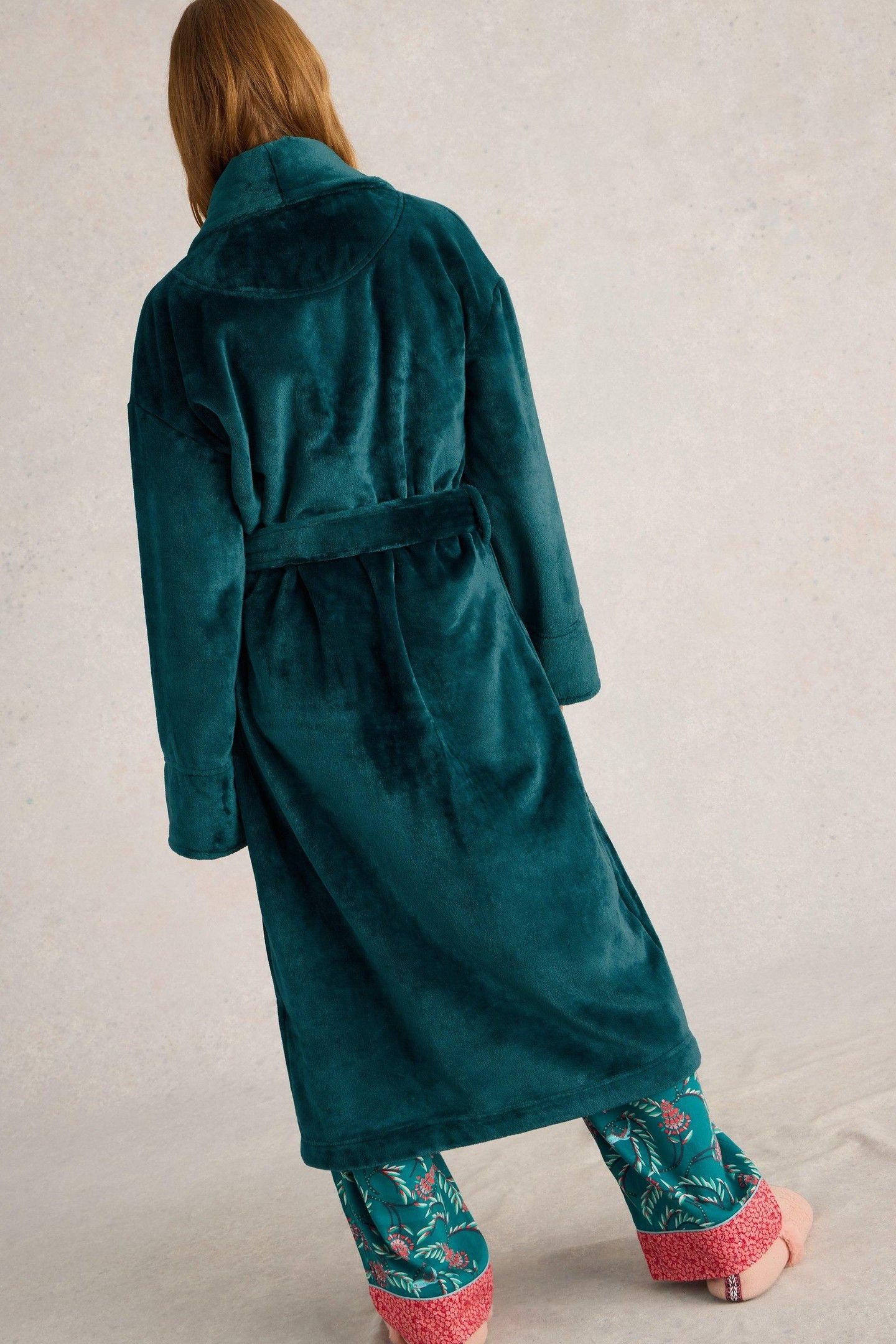 CLOVER COSY DRESSING GOWN MID TEAL 3