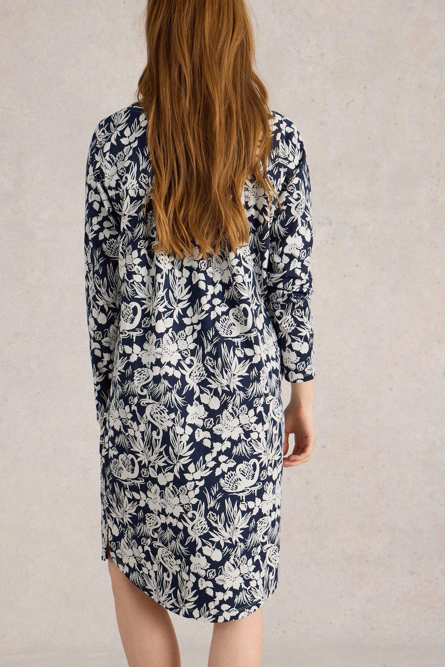 EVA JERSEY NIGHTIE NAVY PRINT 2
