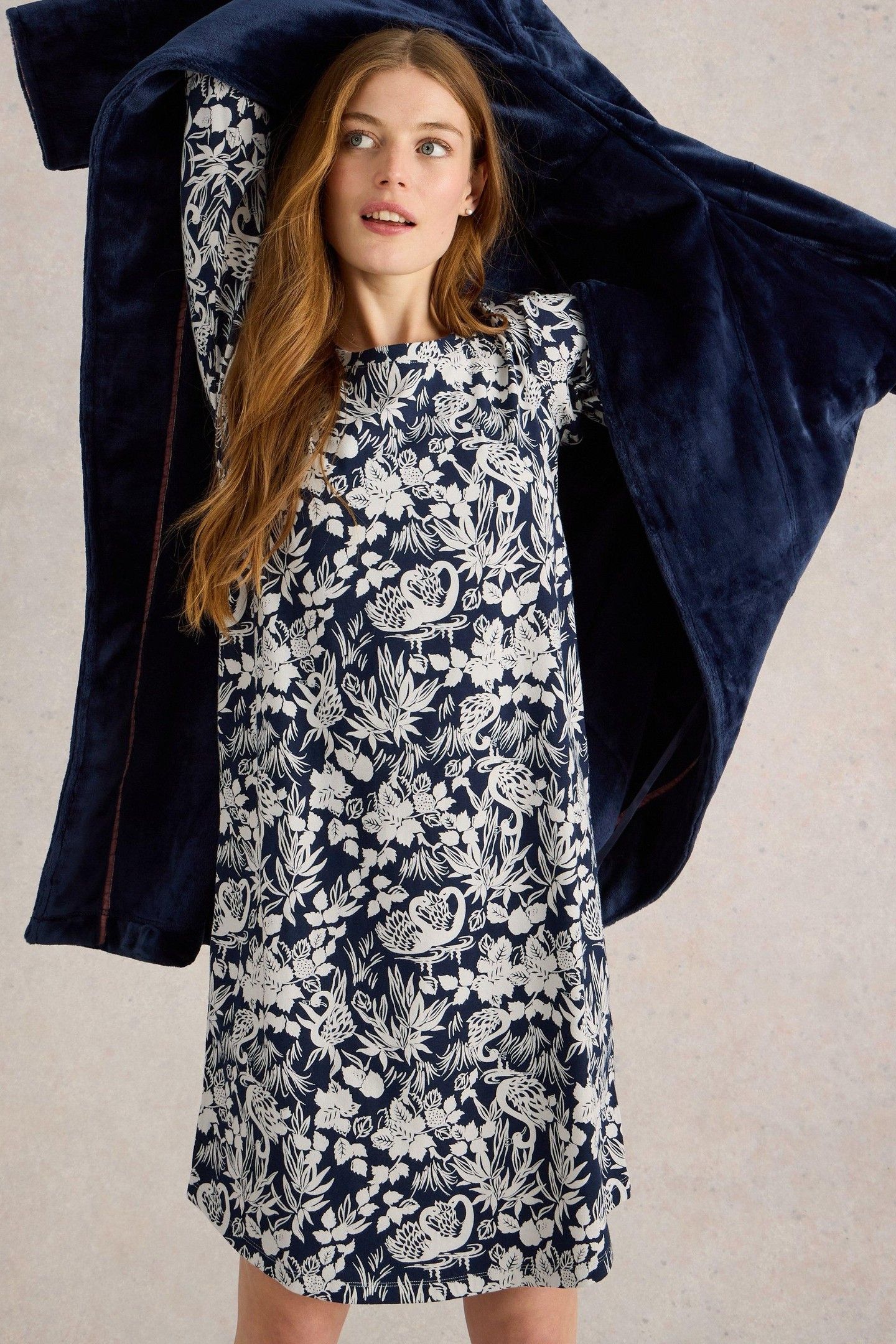 EVA JERSEY NIGHTIE NAVY PRINT 6