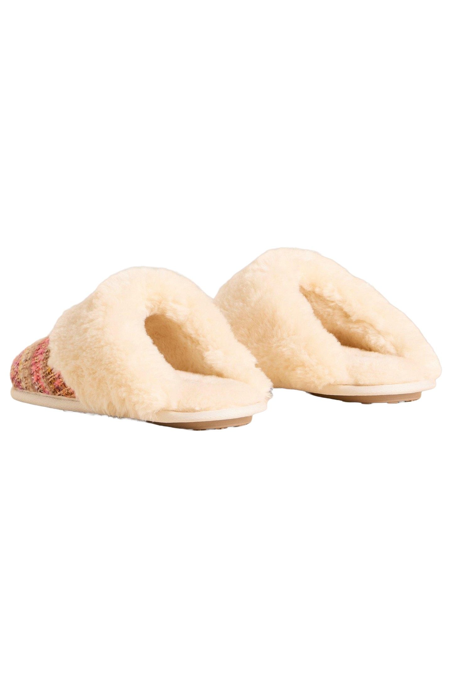 KNITTED MULE SLIPPER NATURAL MULTI 1