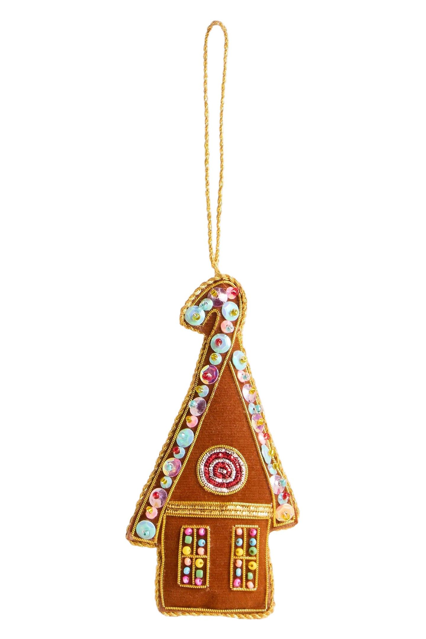 GINGERBREAD HANGING DEC BROWN MULTI 2