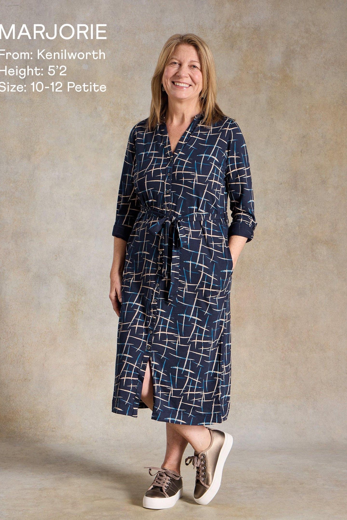 ANNIE JERSEY SHIRT DRESS NAVY PRINT 3