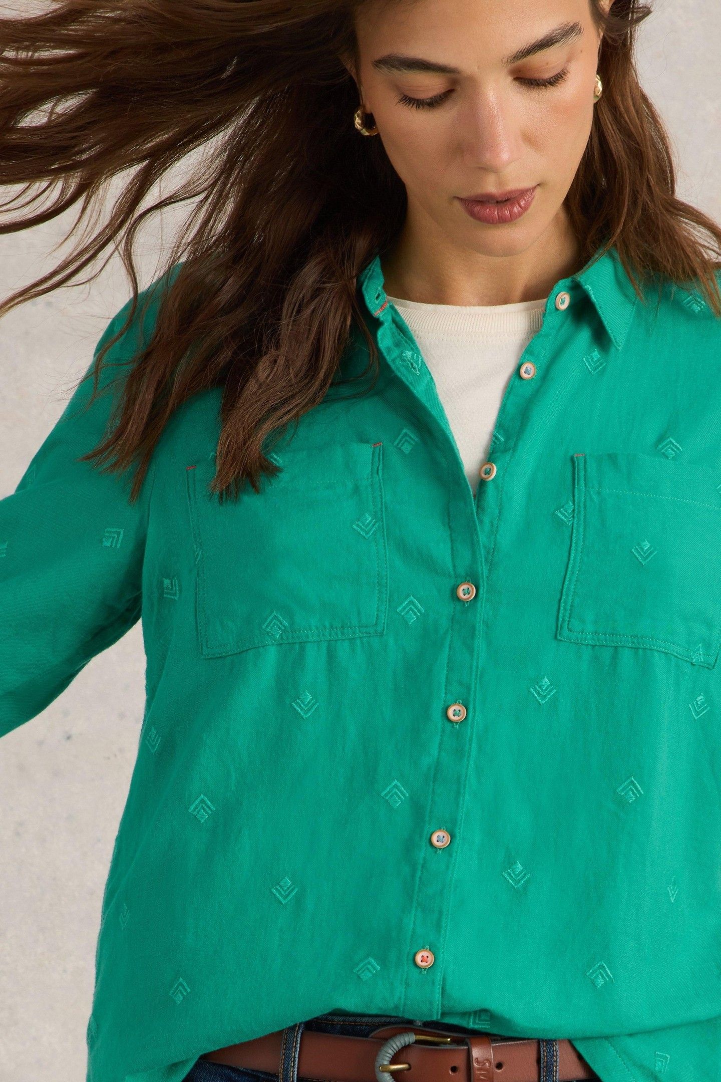 SOPHIE ORGANIC COTTON SHIRT BRIGHT GREEN 5