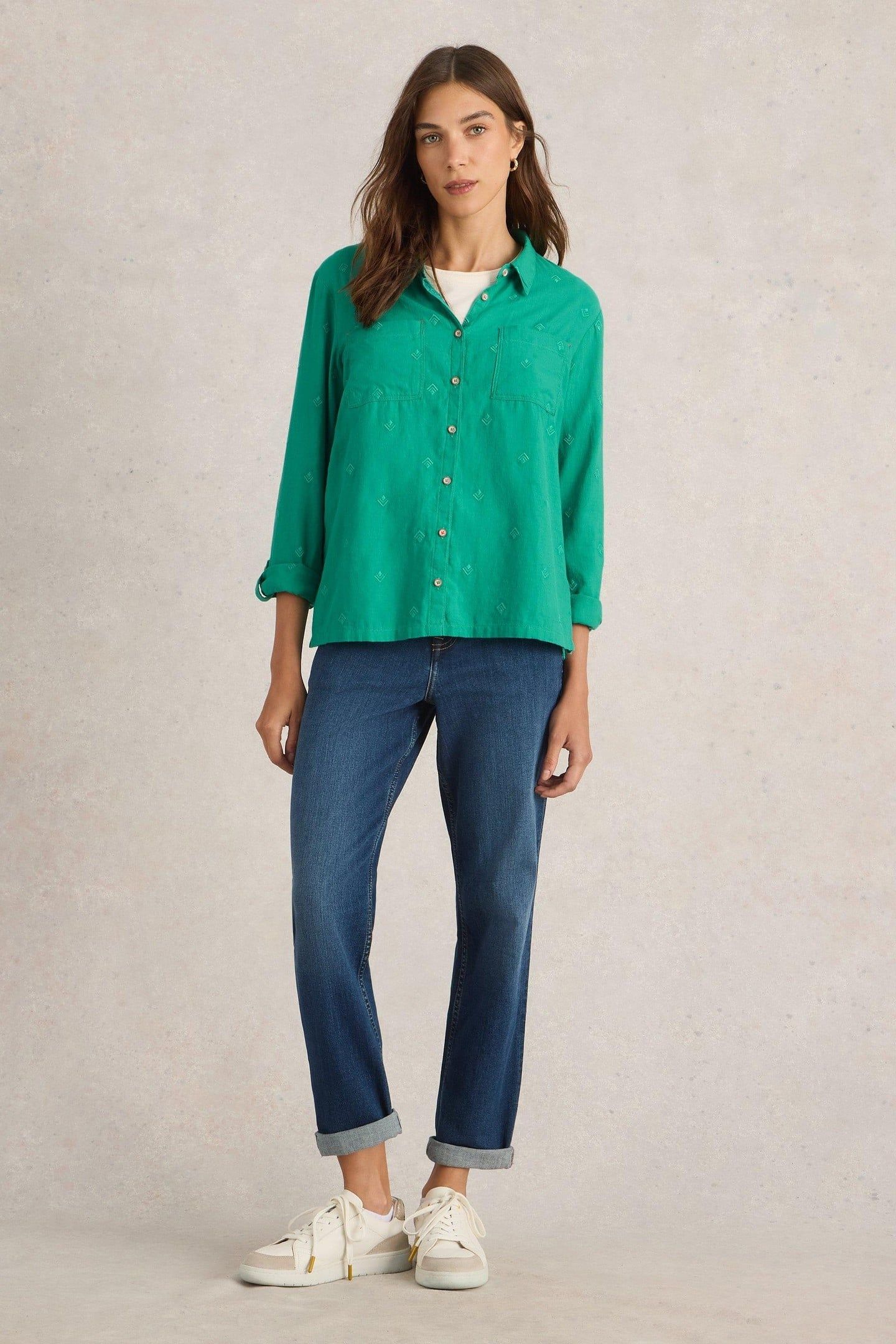 SOPHIE ORGANIC COTTON SHIRT BRIGHT GREEN 1