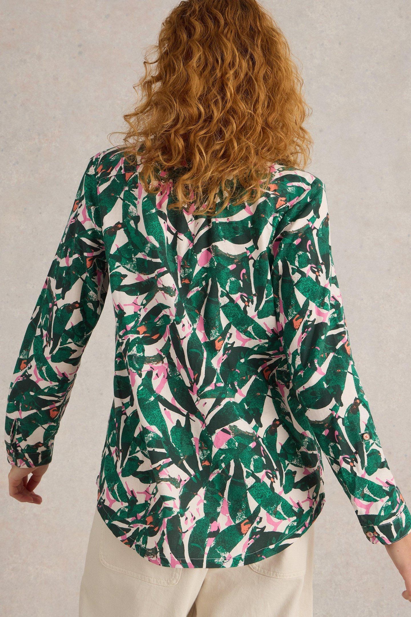 SOPHIE ORGANIC COTTON SHIRT GREEN PRINT 2