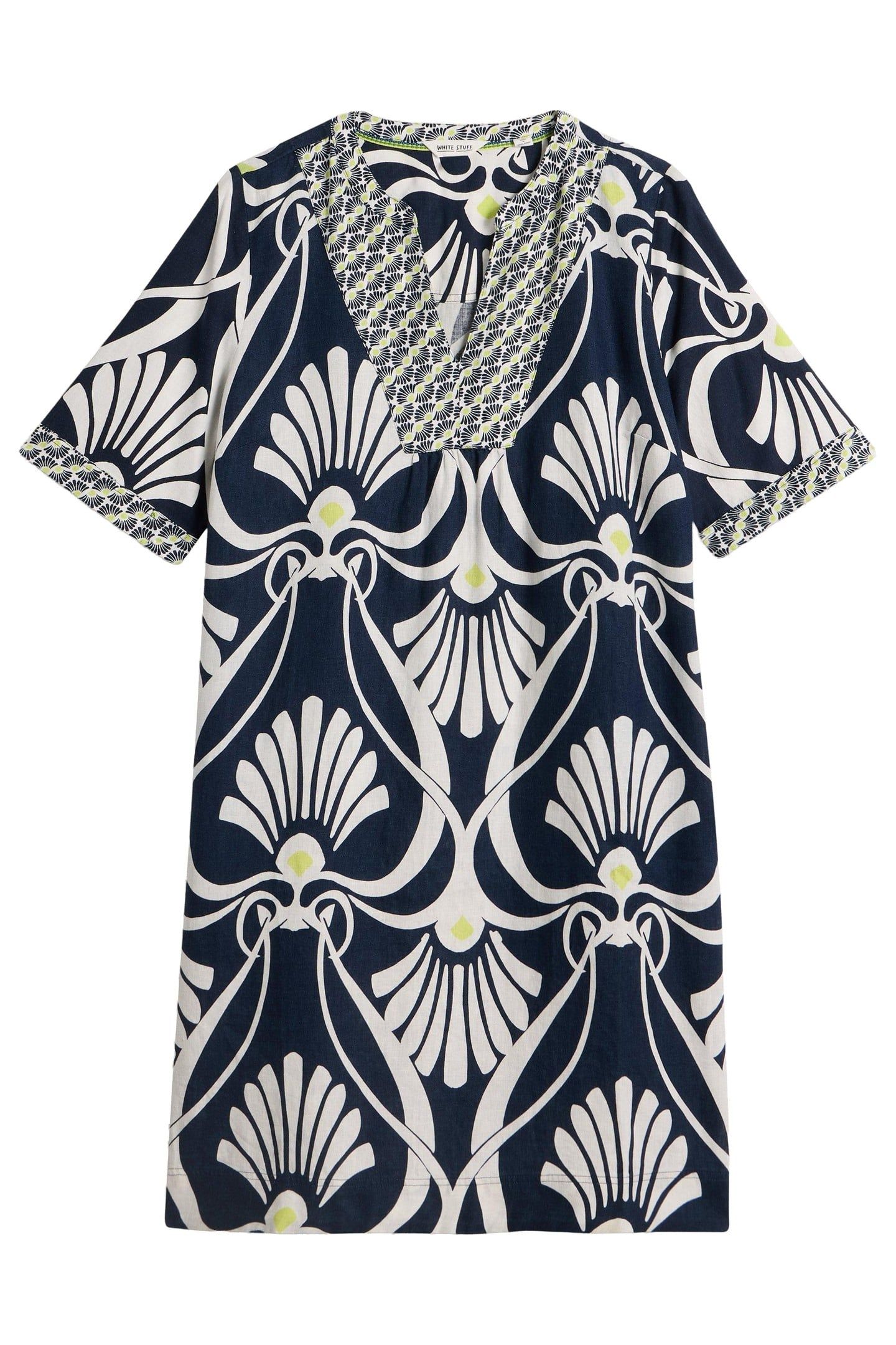 ASH LINEN DRESS NAVY PRINT 4