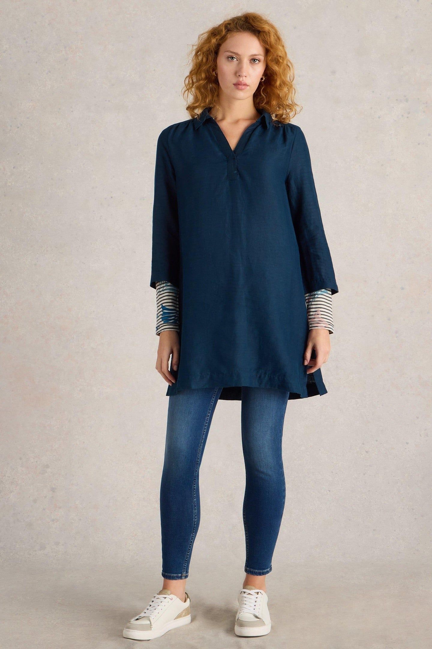 BLAKE LINEN TUNIC DARK NAVY 2