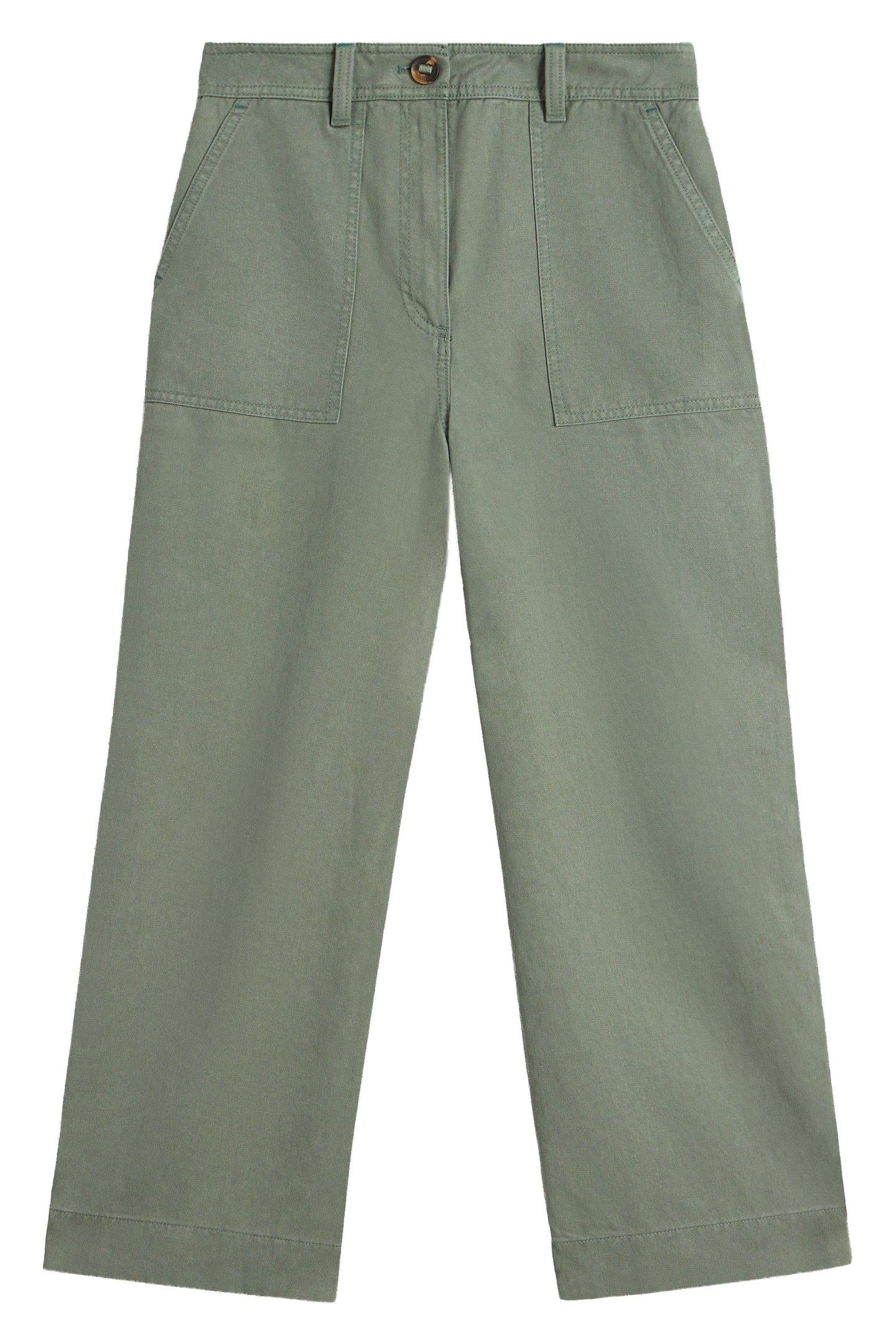 ROMY WIDE LEG CROPPED TROUSER DUSTY GREEN 3