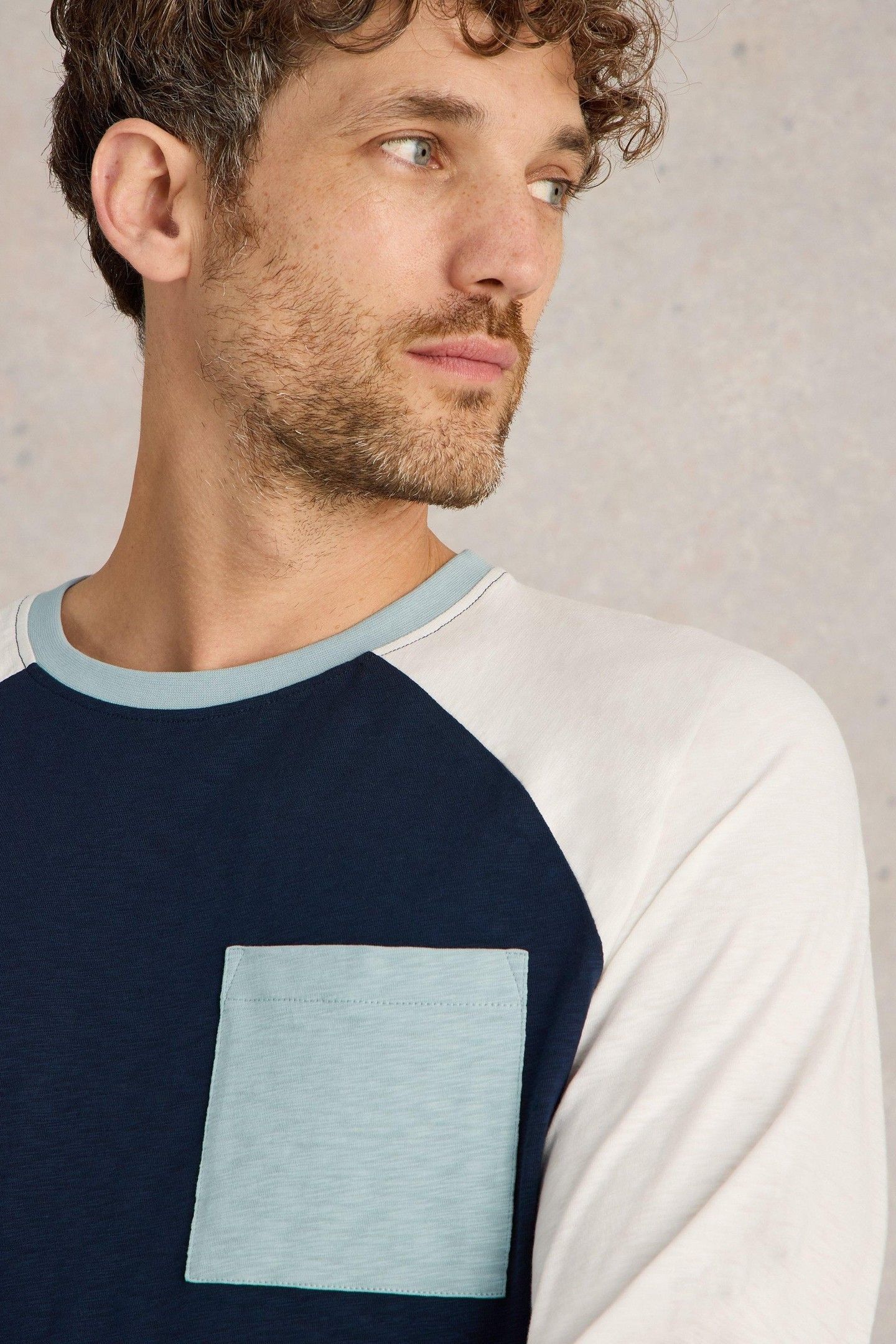 ROBBIE RAGLAN TOP NAVY MULTI 6