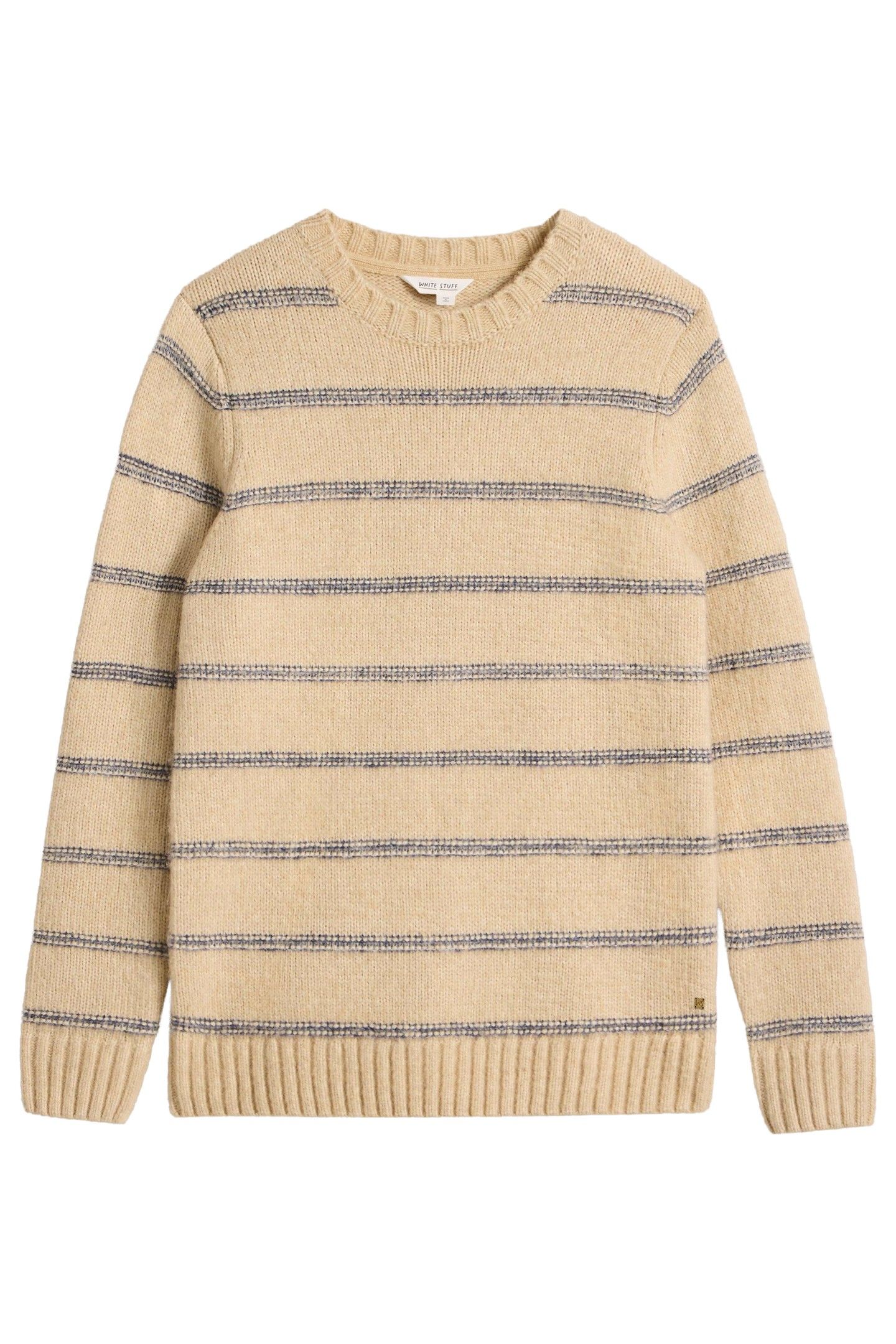 BRETON STRIPE CREW NECK JUMPER NATURAL MULTI 4