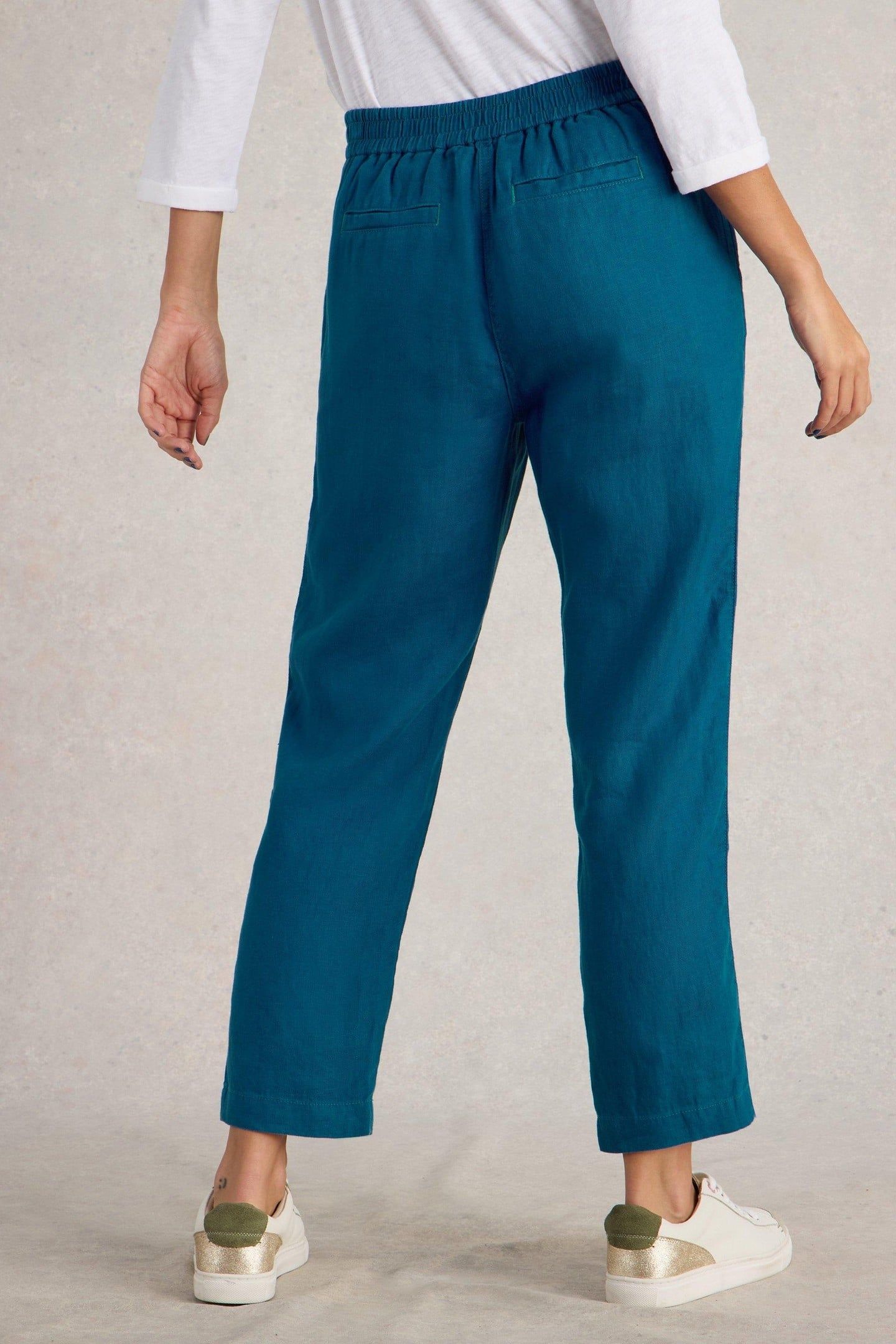 ROWENA LINEN TROUSER BRIGHT BLUE 3