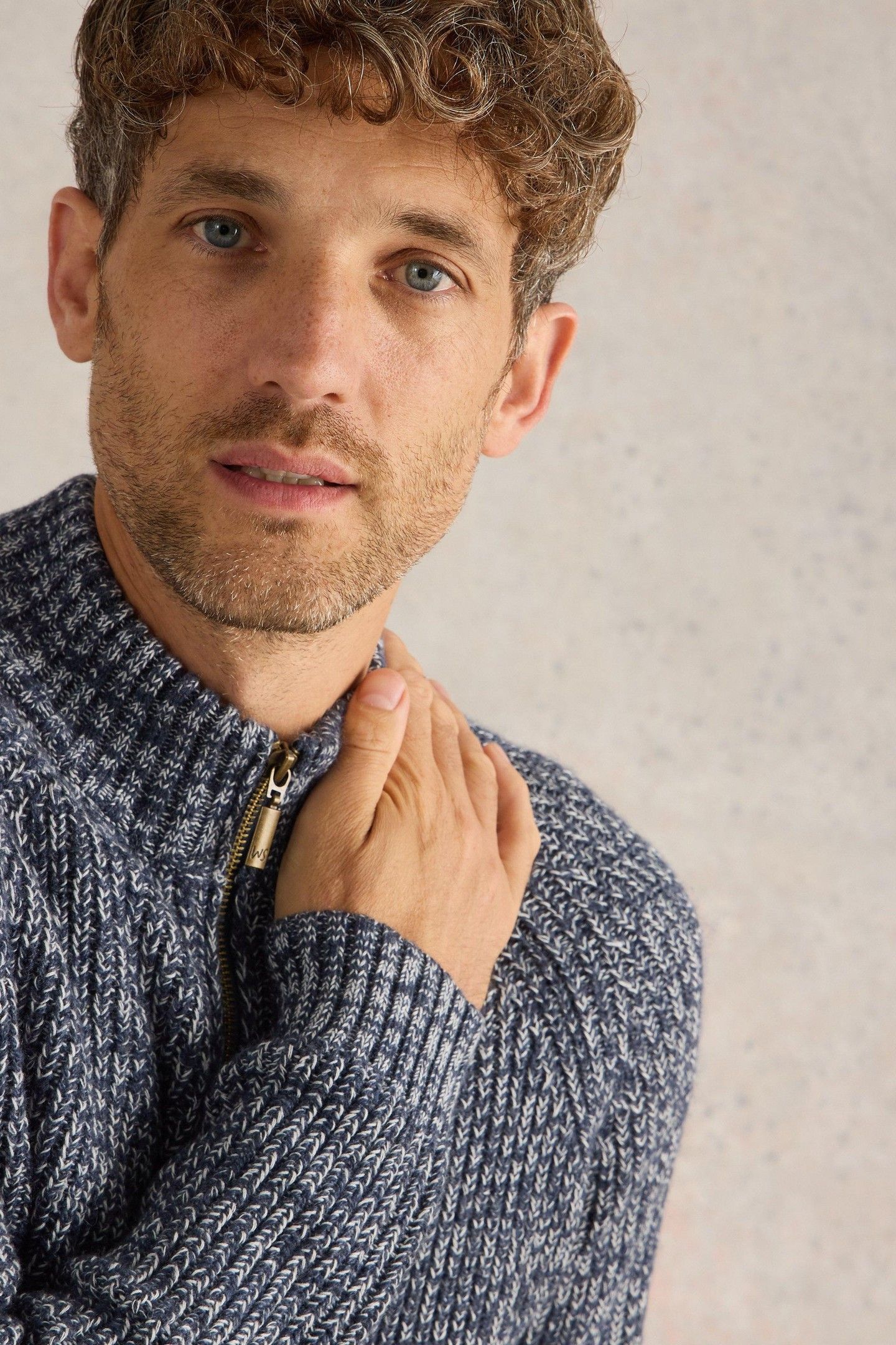RYE TWISTED ZIP THROUGH NAVY MULTI 6