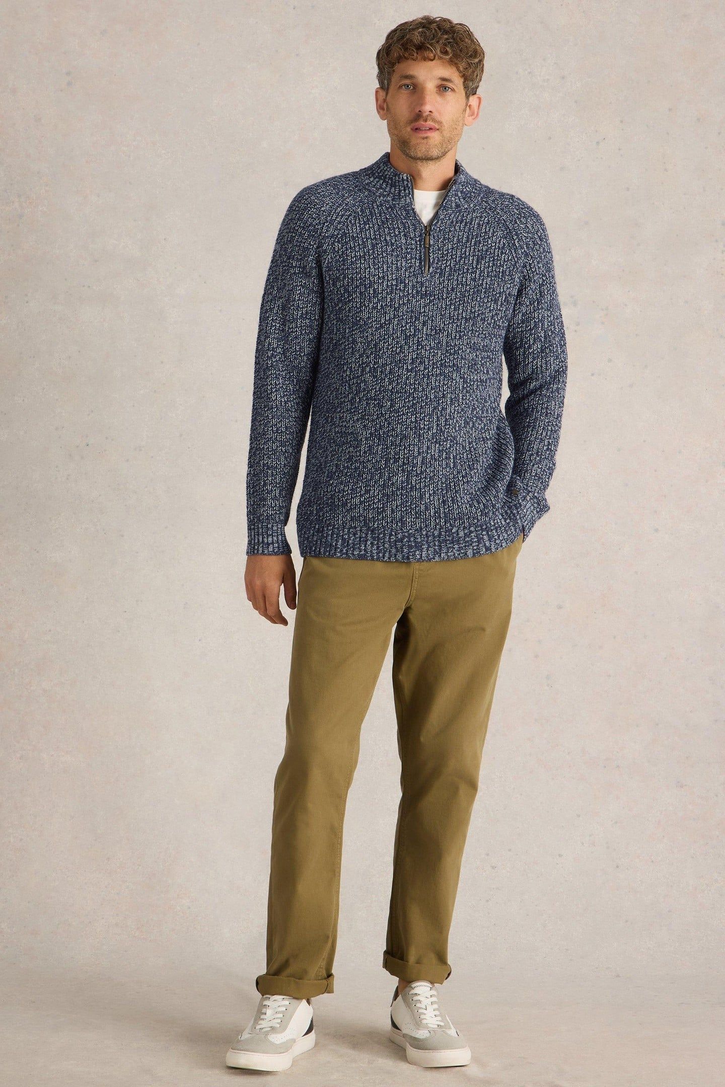 RYE TWISTED ZIP THROUGH NAVY MULTI 1