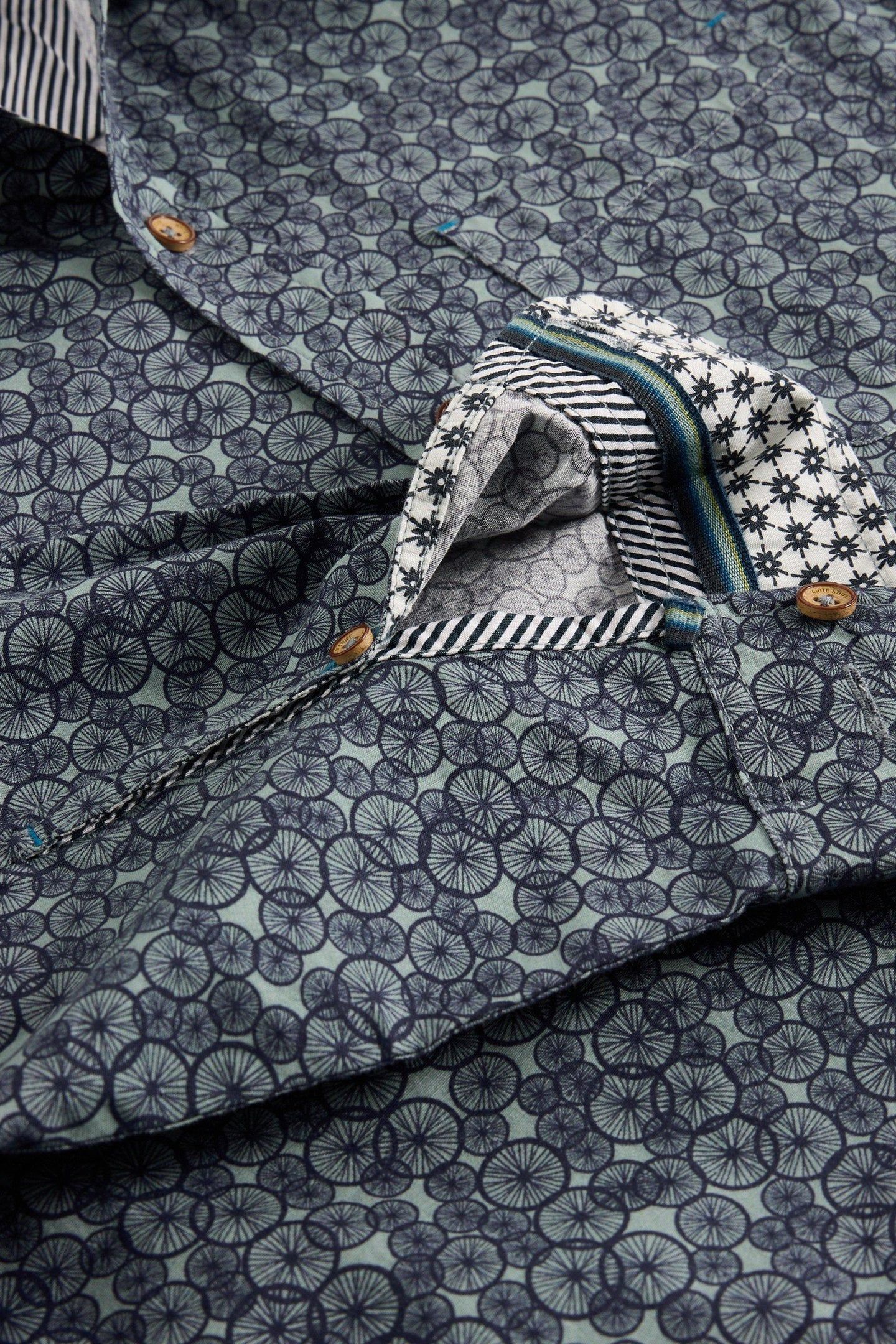 BIKE TIRES PRINTED SHIRT NAVY PRINT 4
