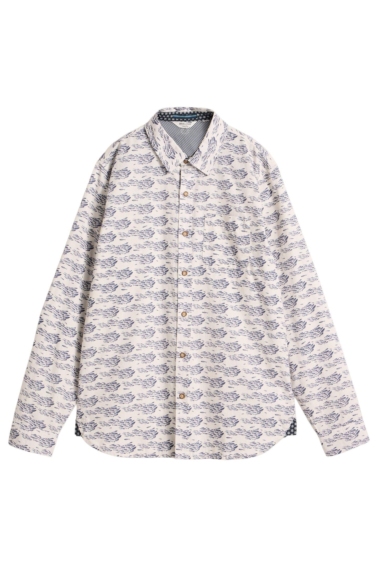 SHOAL FISH PRINTED SHIRT WHITE PRINT 4