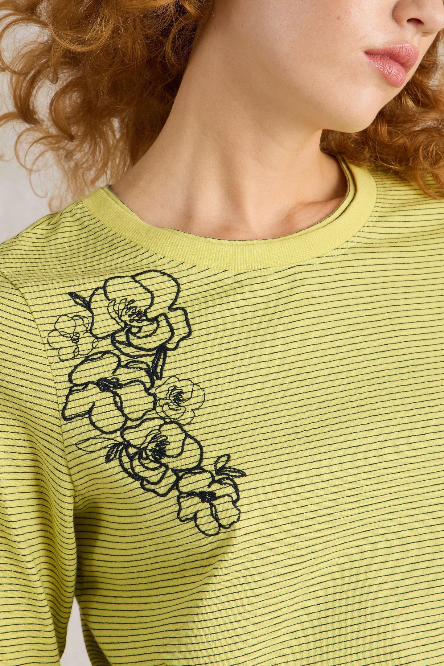 CLARA LS EMBROIDERED TEE YELLOW MULTI 5
