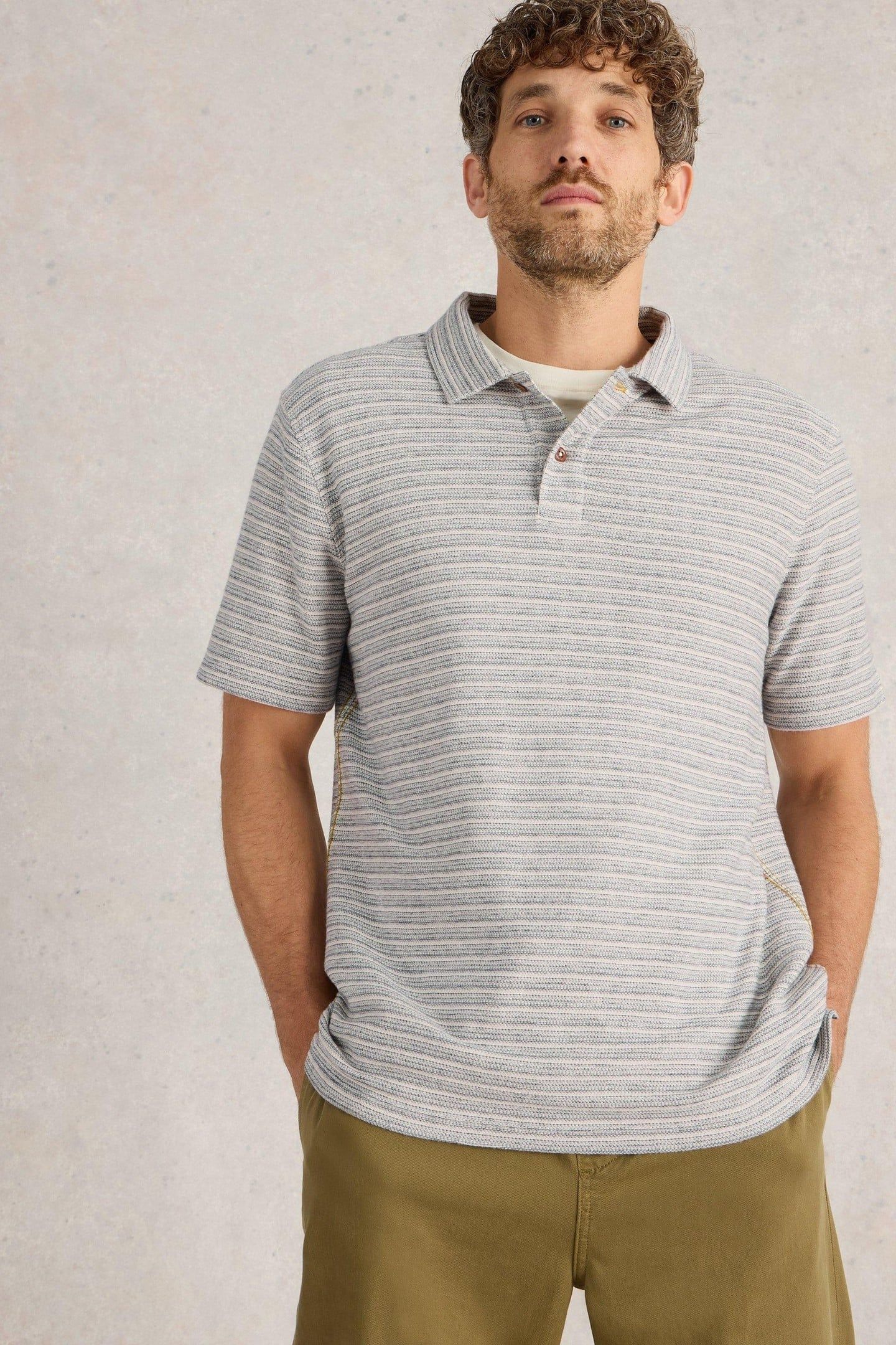 TAYLOR STRIPE POLO NAVY MULTI 1
