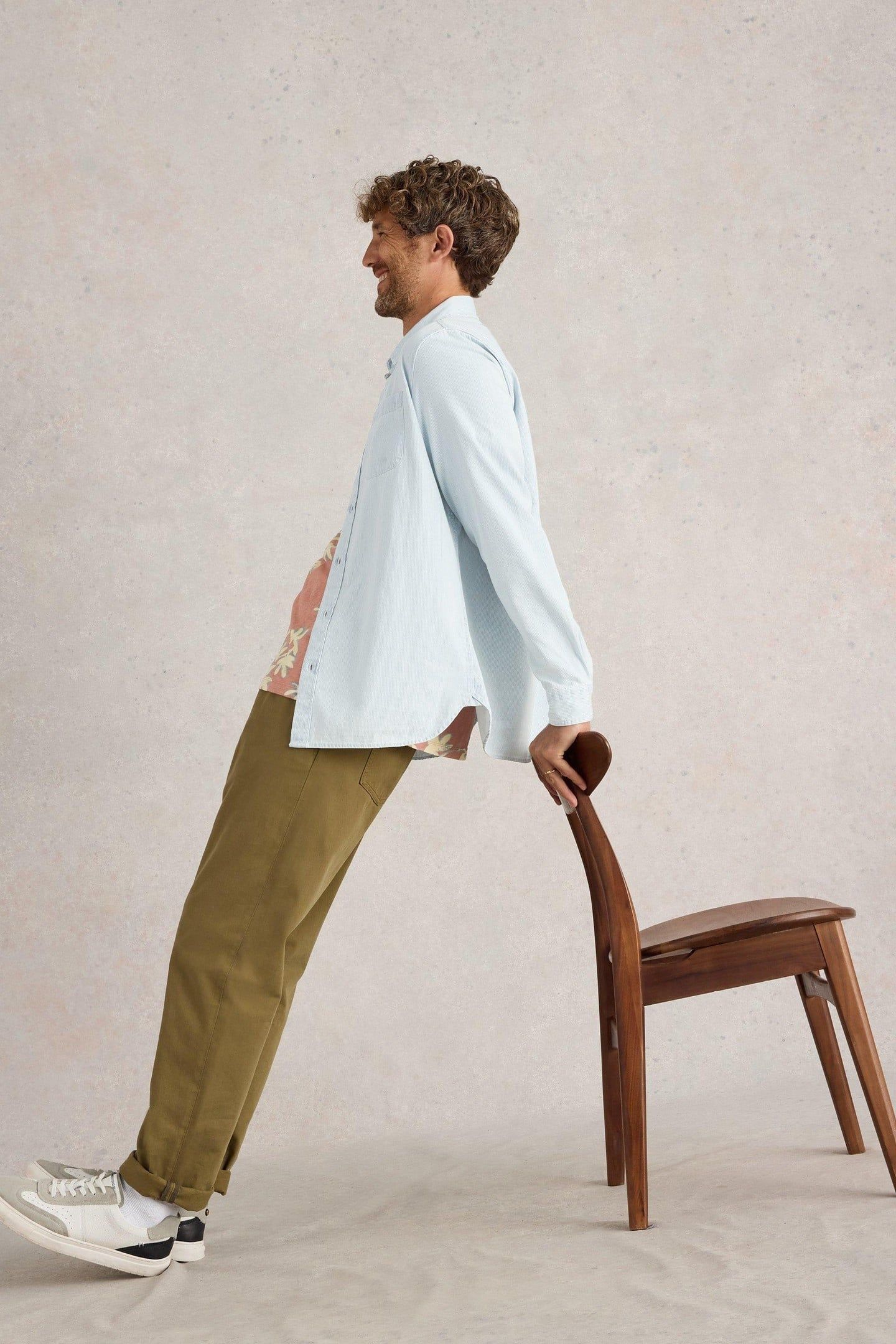 FINE STRIPE LS SHIRT BLUE MULTI 6