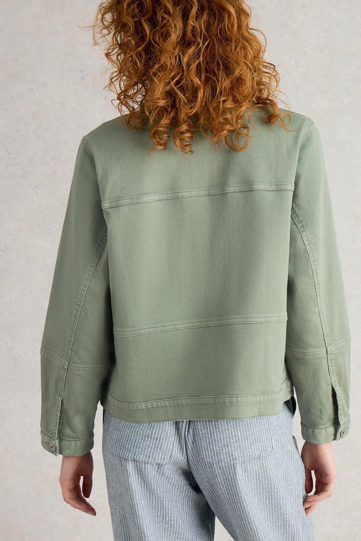 CAMILLE DENIM JACKET MID GREEN 3
