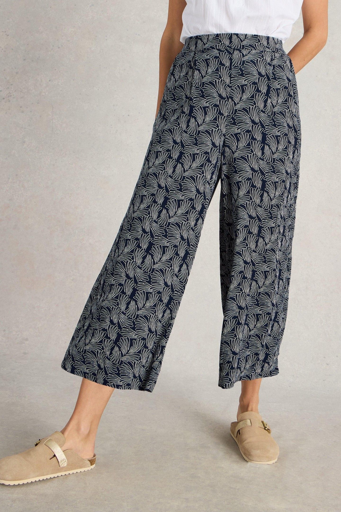 LISETTE CRINKLE CULOTTE NAVY PRINT 1