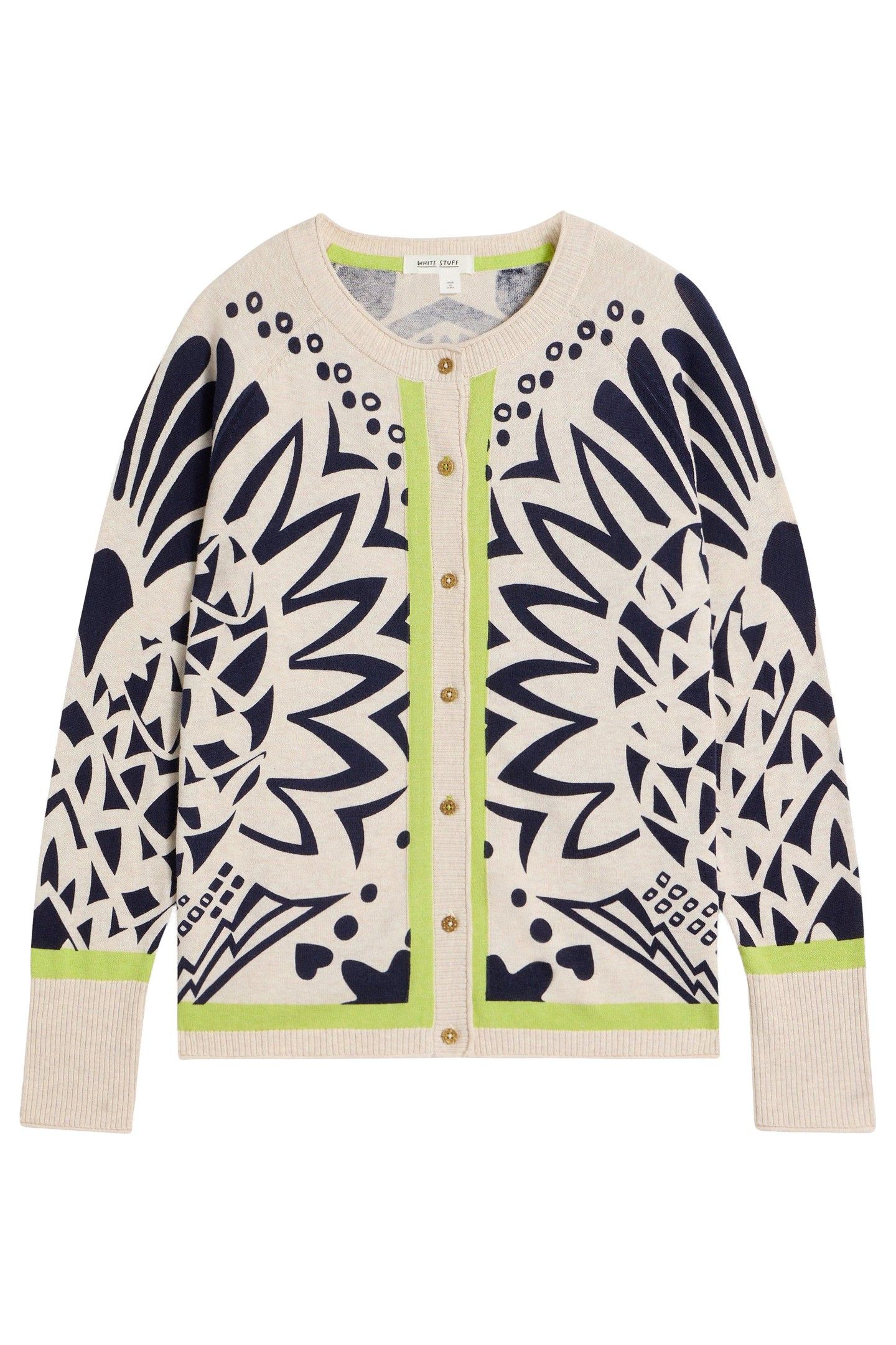 LULU PRINTED CARDI IVORY PRINT 5