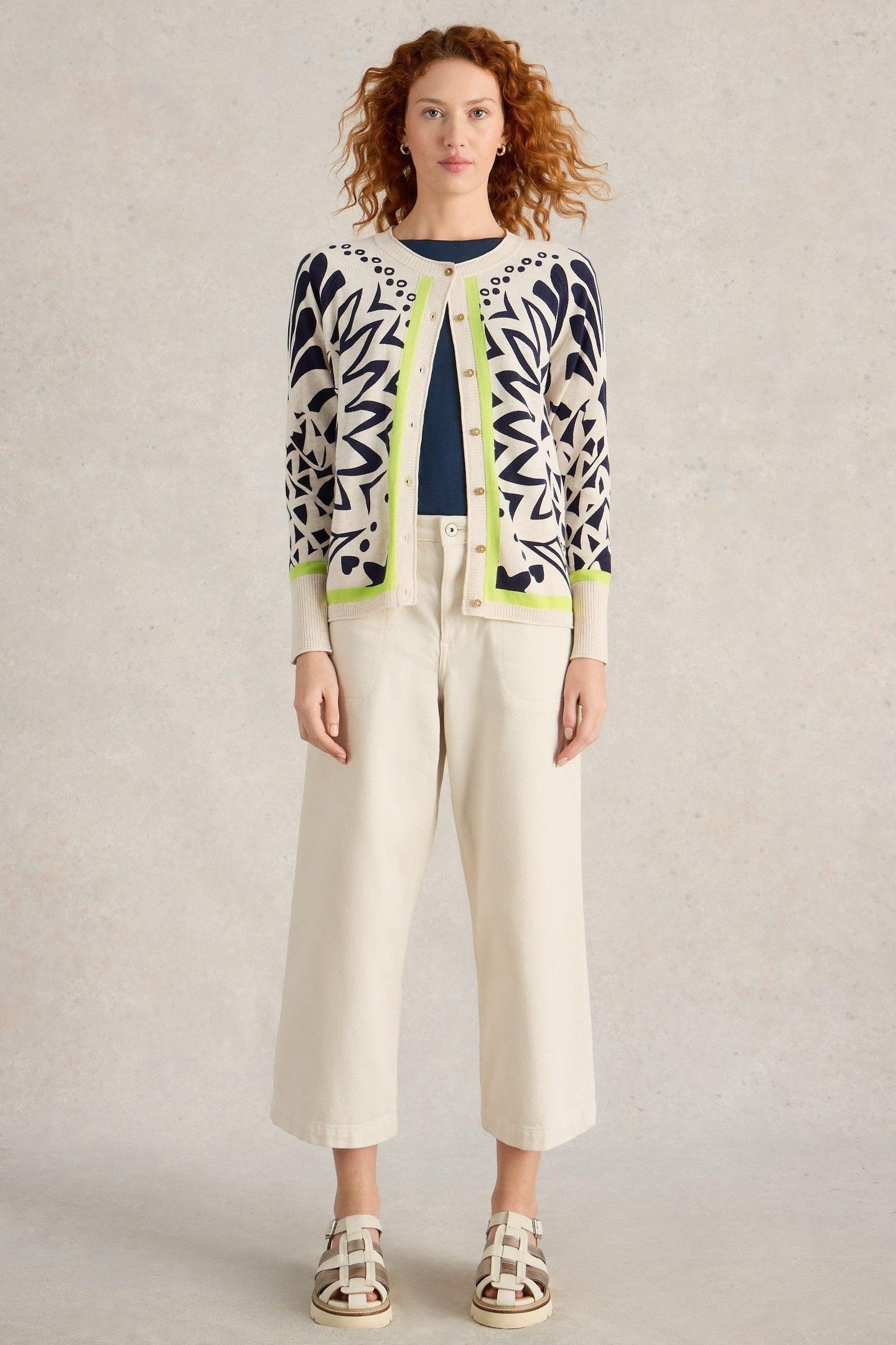 LULU PRINTED CARDI IVORY PRINT 3