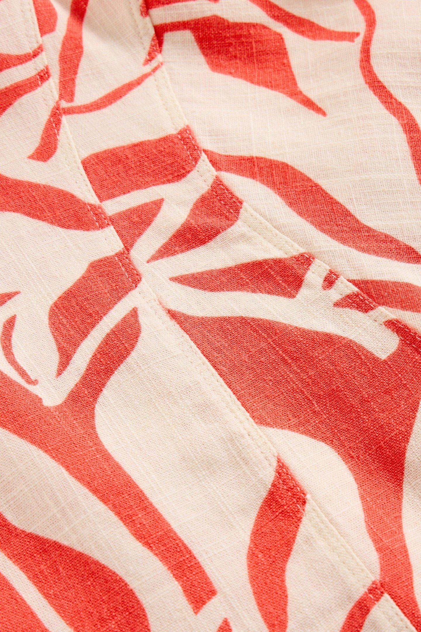 SARA TIE HEM TOP CORAL PRINT 5