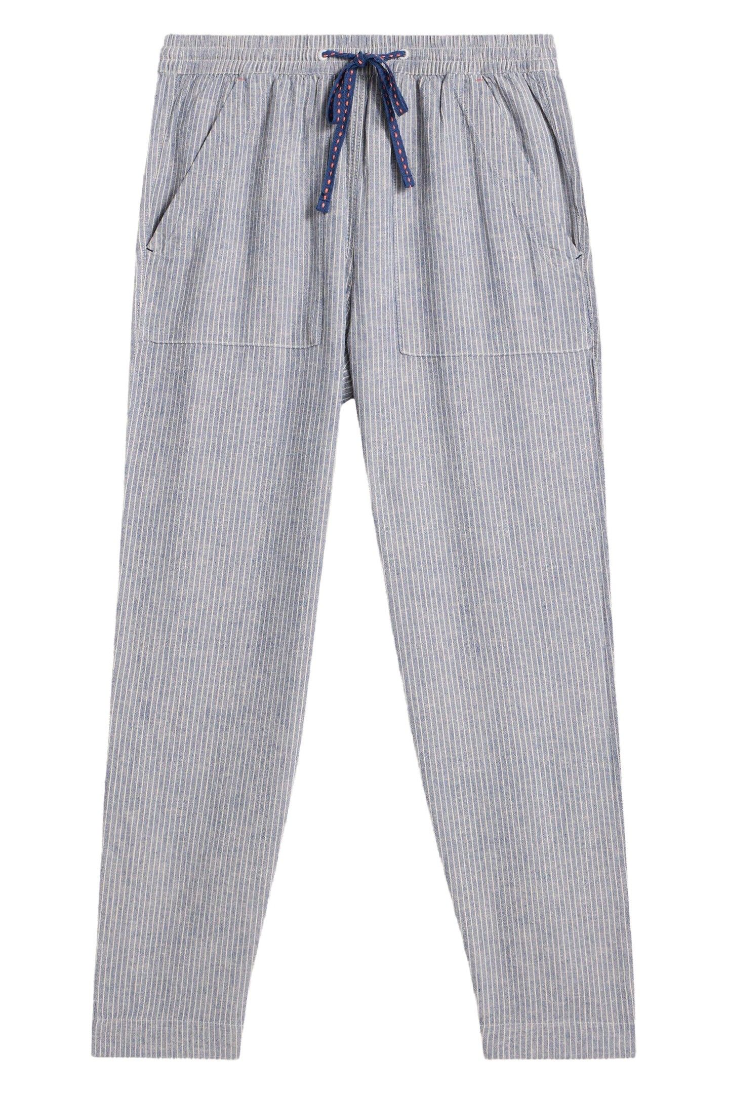 ELLE LINEN BLEND TROUSER BLUE MULTI 4