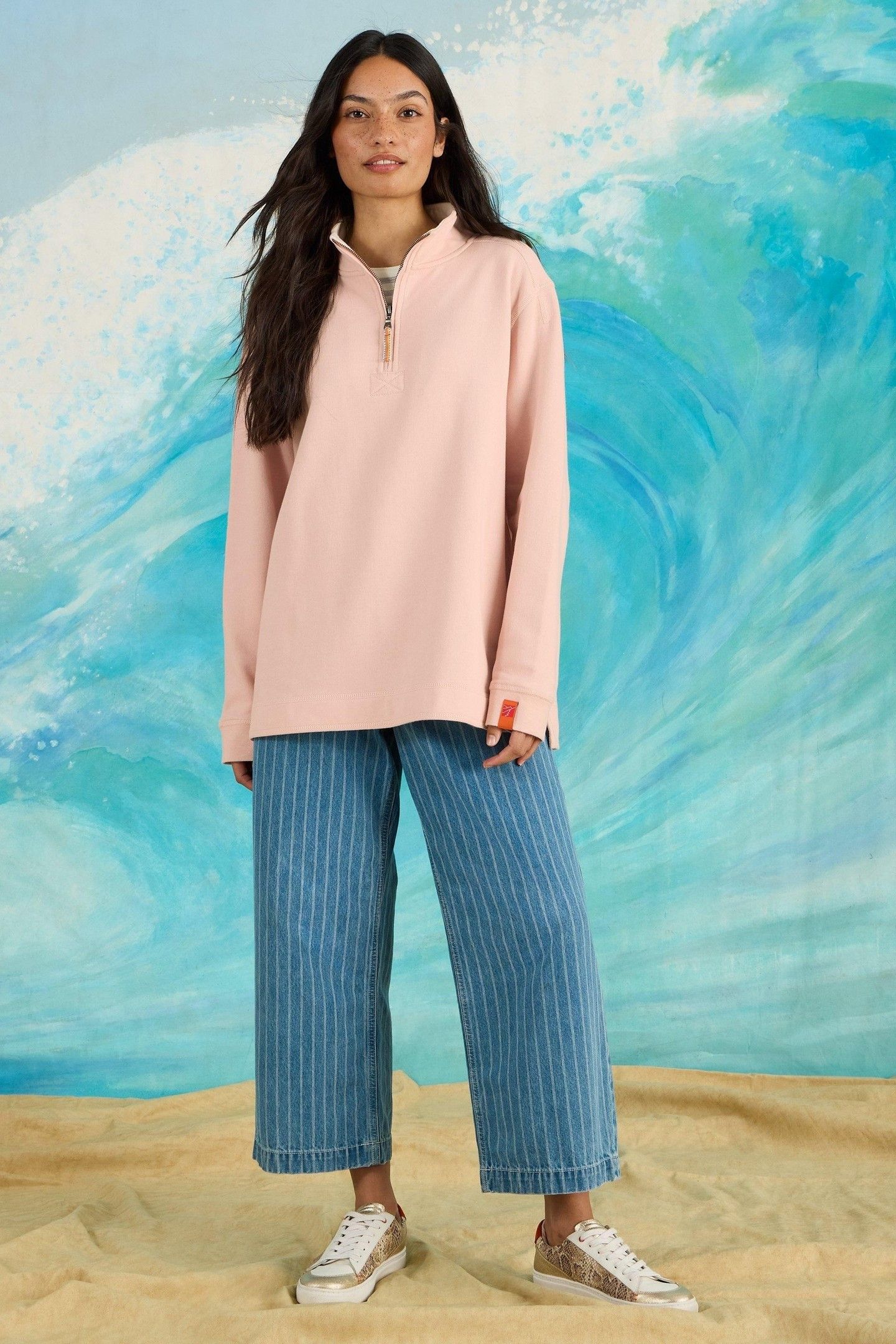 PLAIN HALF ZIP SWEAT LIGHT PINK 7