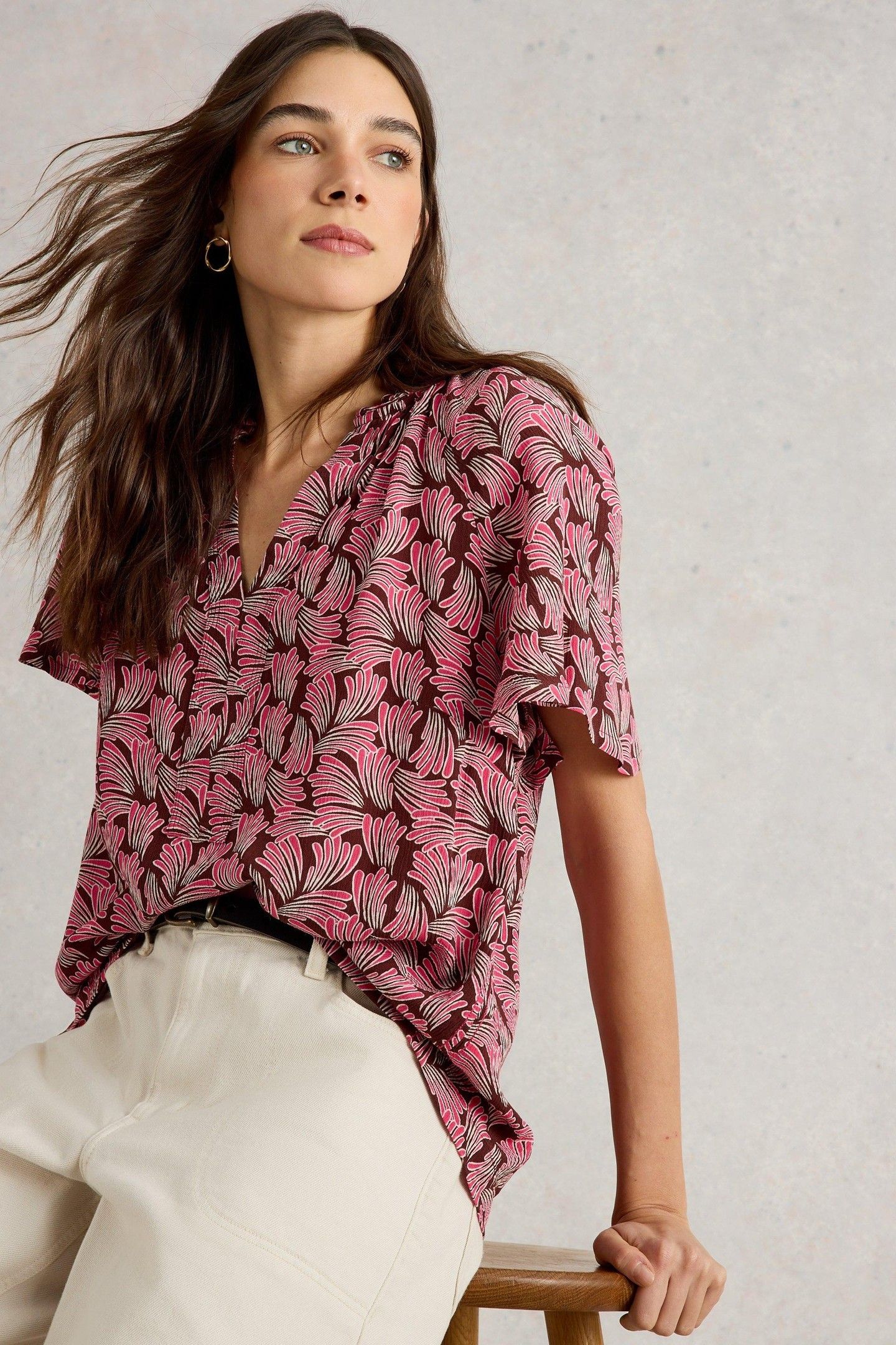 SOPHIA CRINKLE TOP PINK PRINT 6